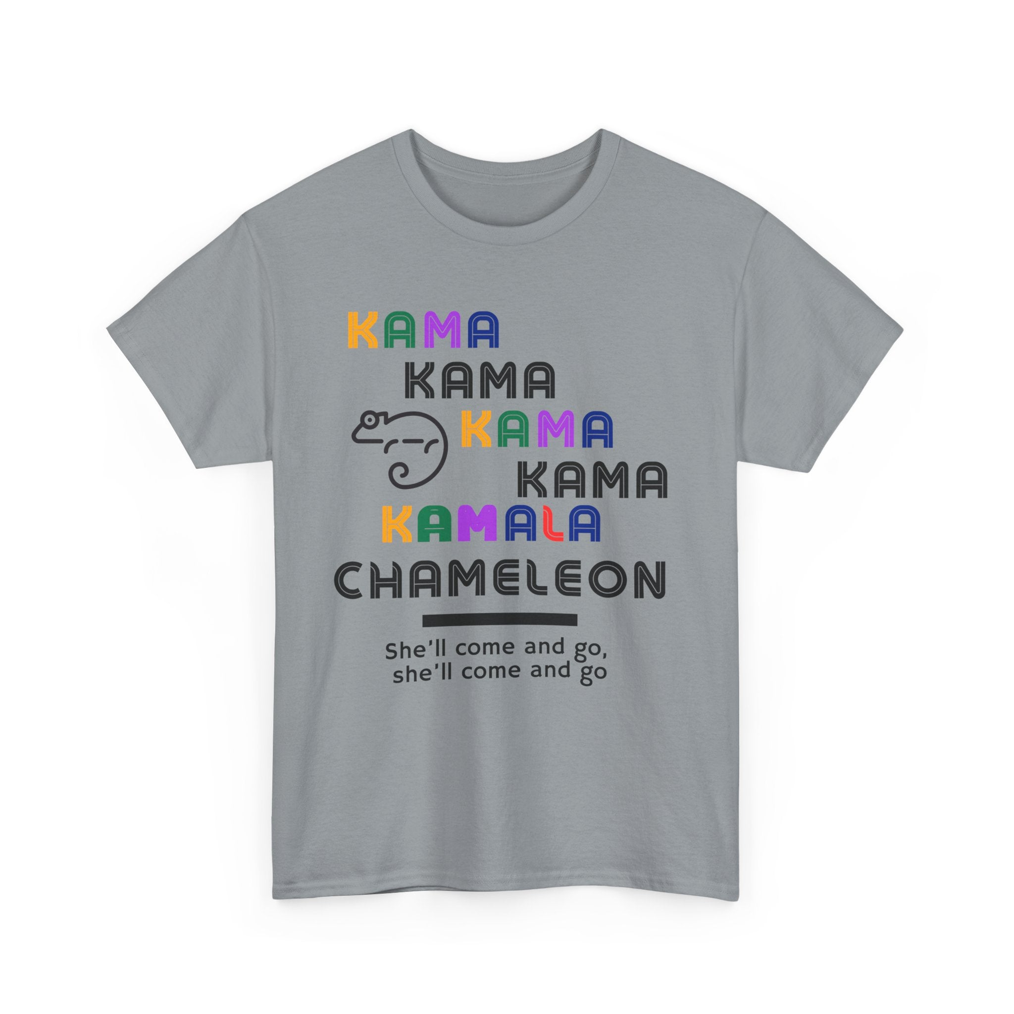 Kamala Chameleon, light colored shirt, Unisex Heavy Cotton Tee