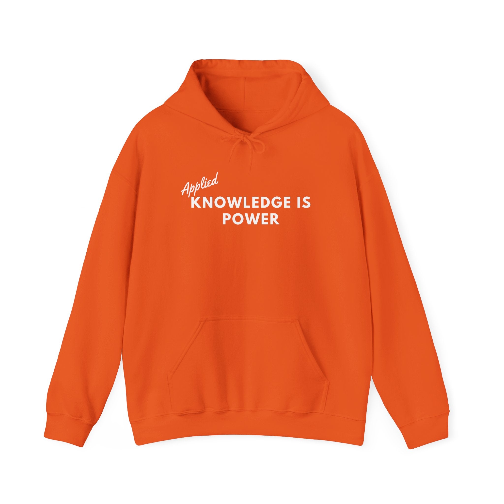 Applied Knowledge Is Power, dark colored hoodie, Unisex Heavy Blend™ Hooded Sweatshirt