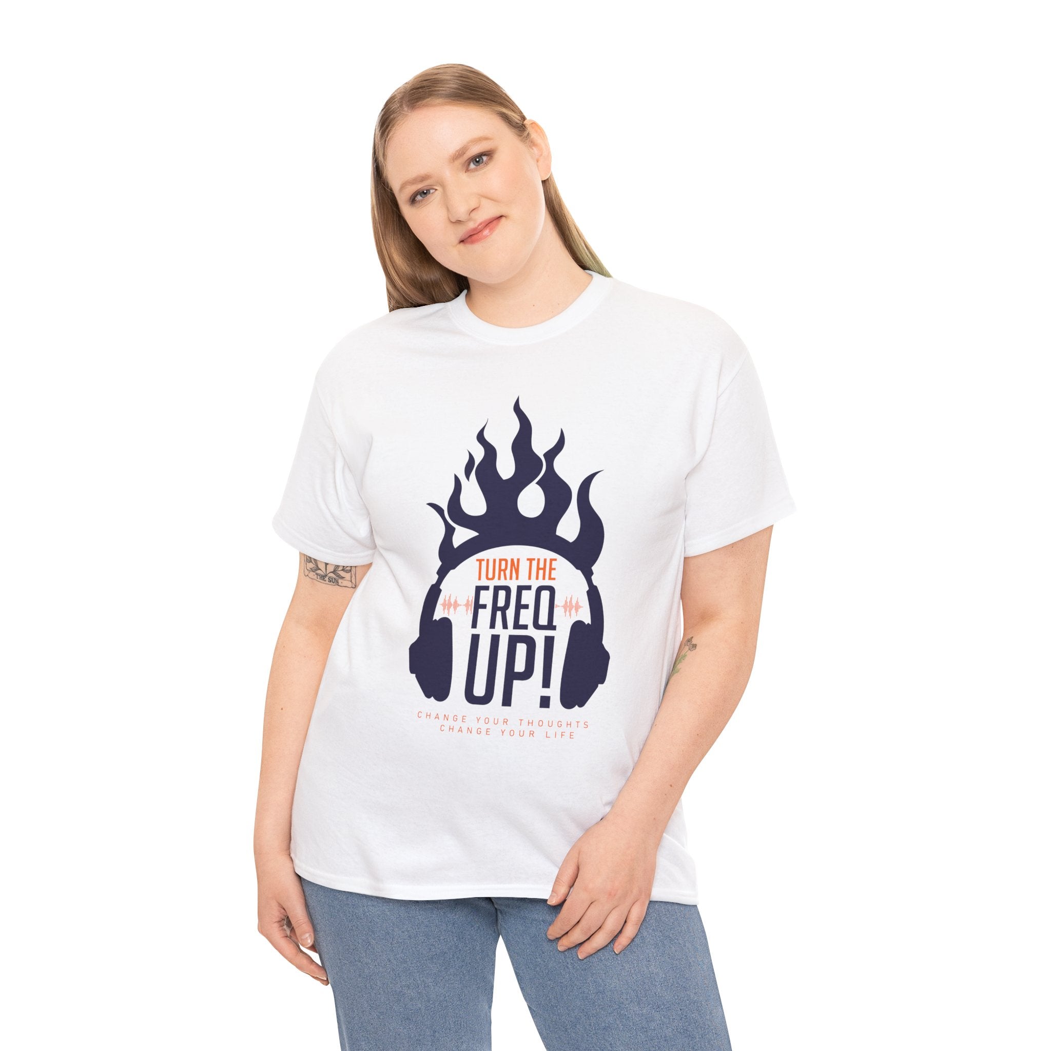 Turn The Freq Up, Unisex Heavy Cotton Tee