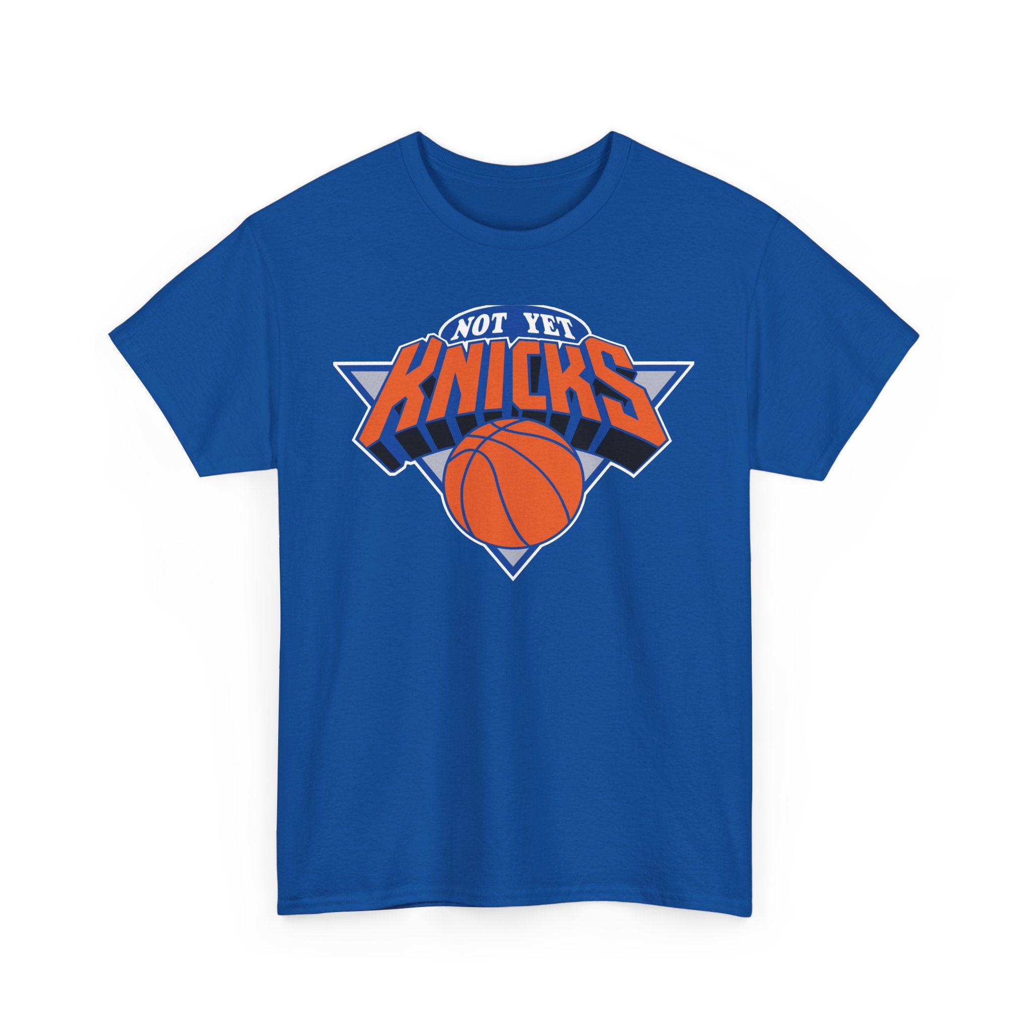 "NOT YET KNICKS" Unisex Heavy Cotton Tee with 'Not the Knicks' Basketball Design, Casual Wear, Sporty Gift, Streetwear, Game Day Apparel
