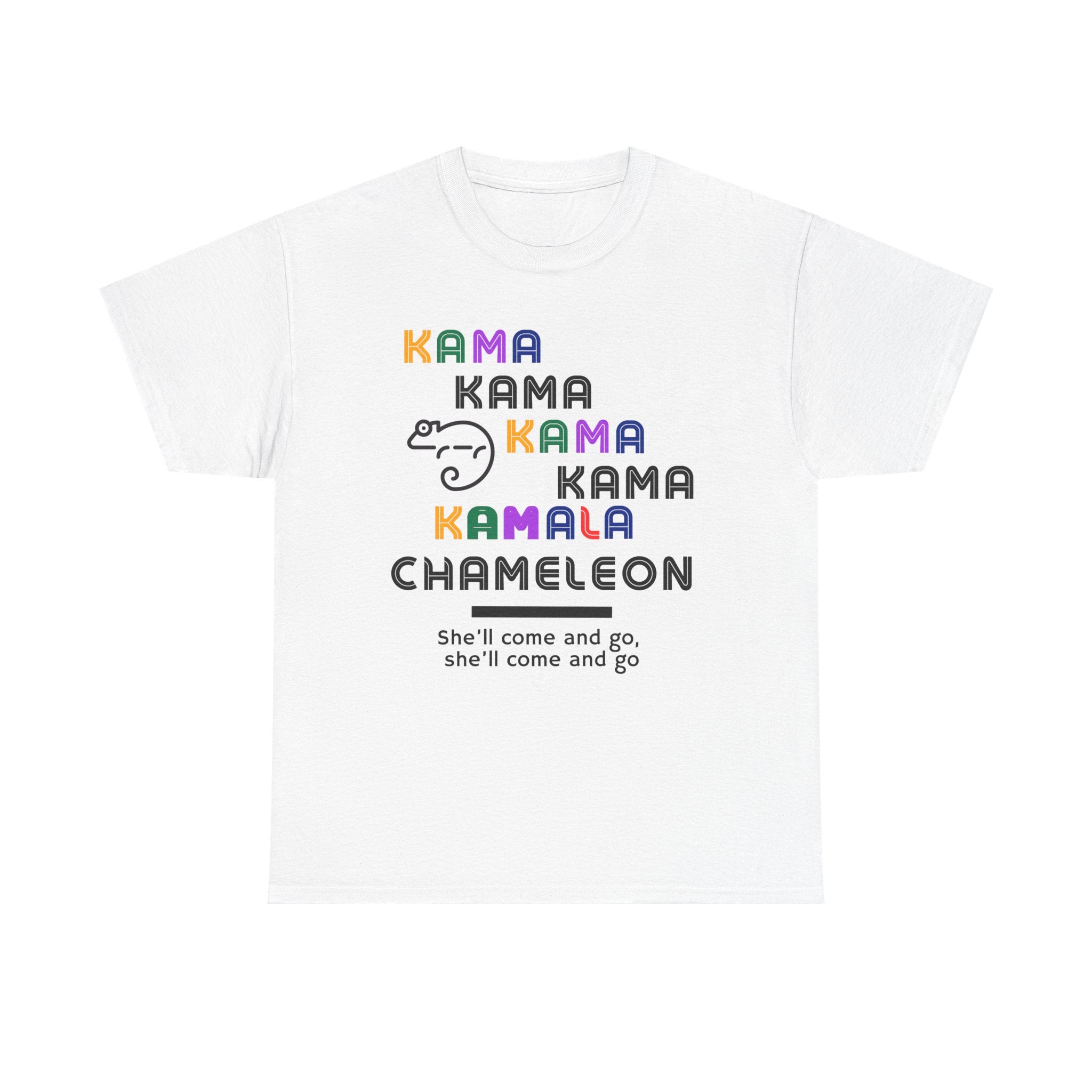 Kamala Chameleon, light colored shirt, Unisex Heavy Cotton Tee