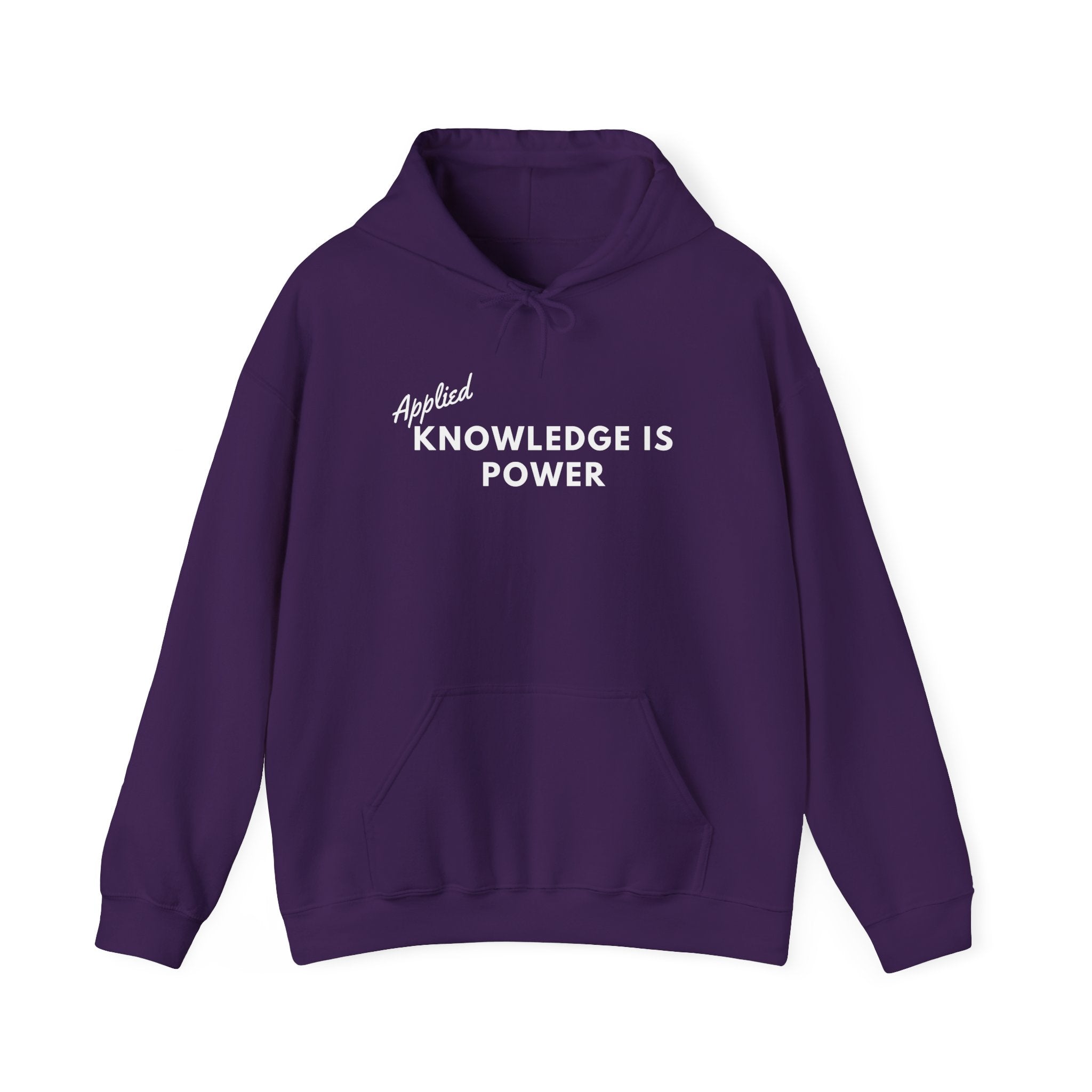 Applied Knowledge Is Power, dark colored hoodie, Unisex Heavy Blend™ Hooded Sweatshirt