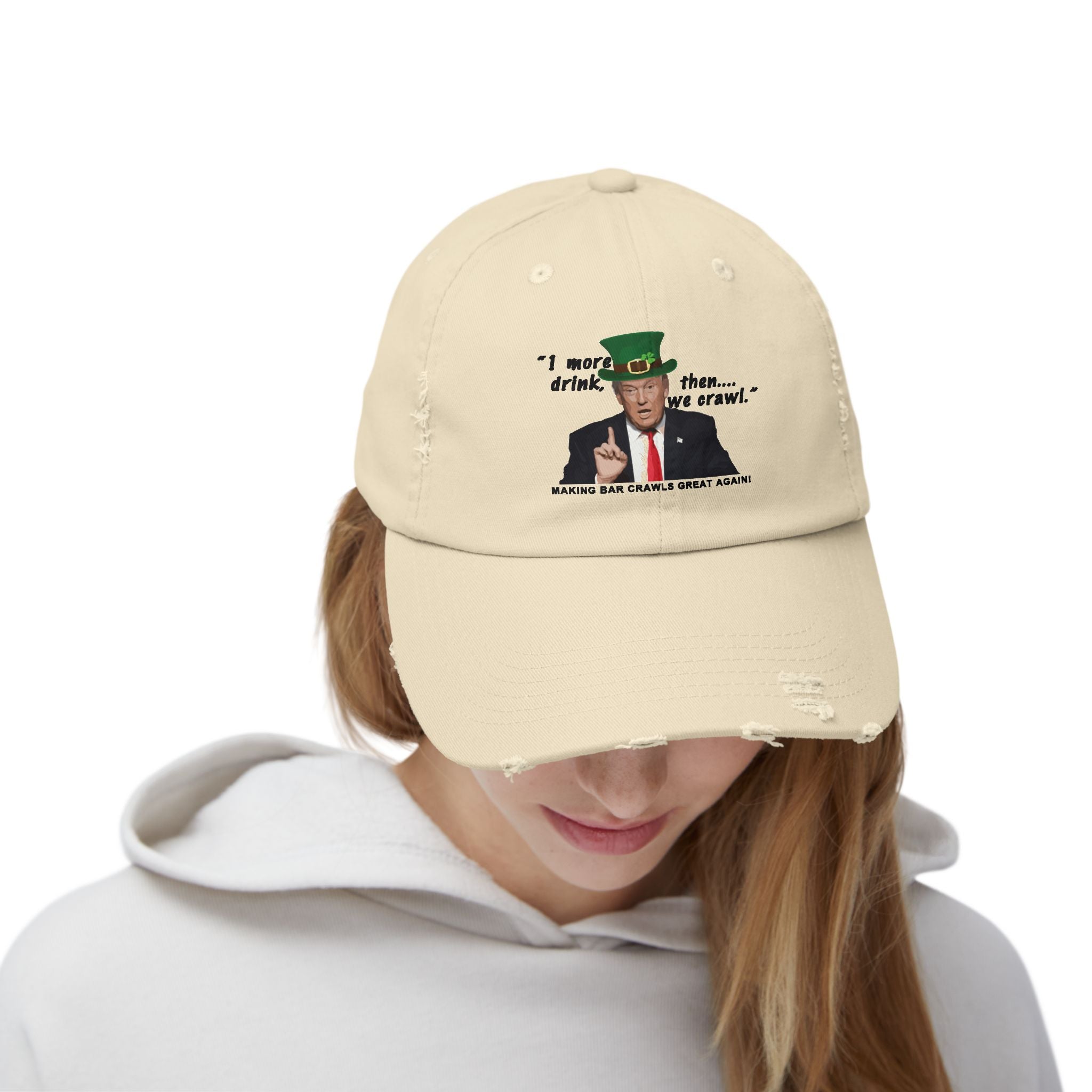 Making Bar Crawls Great Again, Unisex Distressed Cap