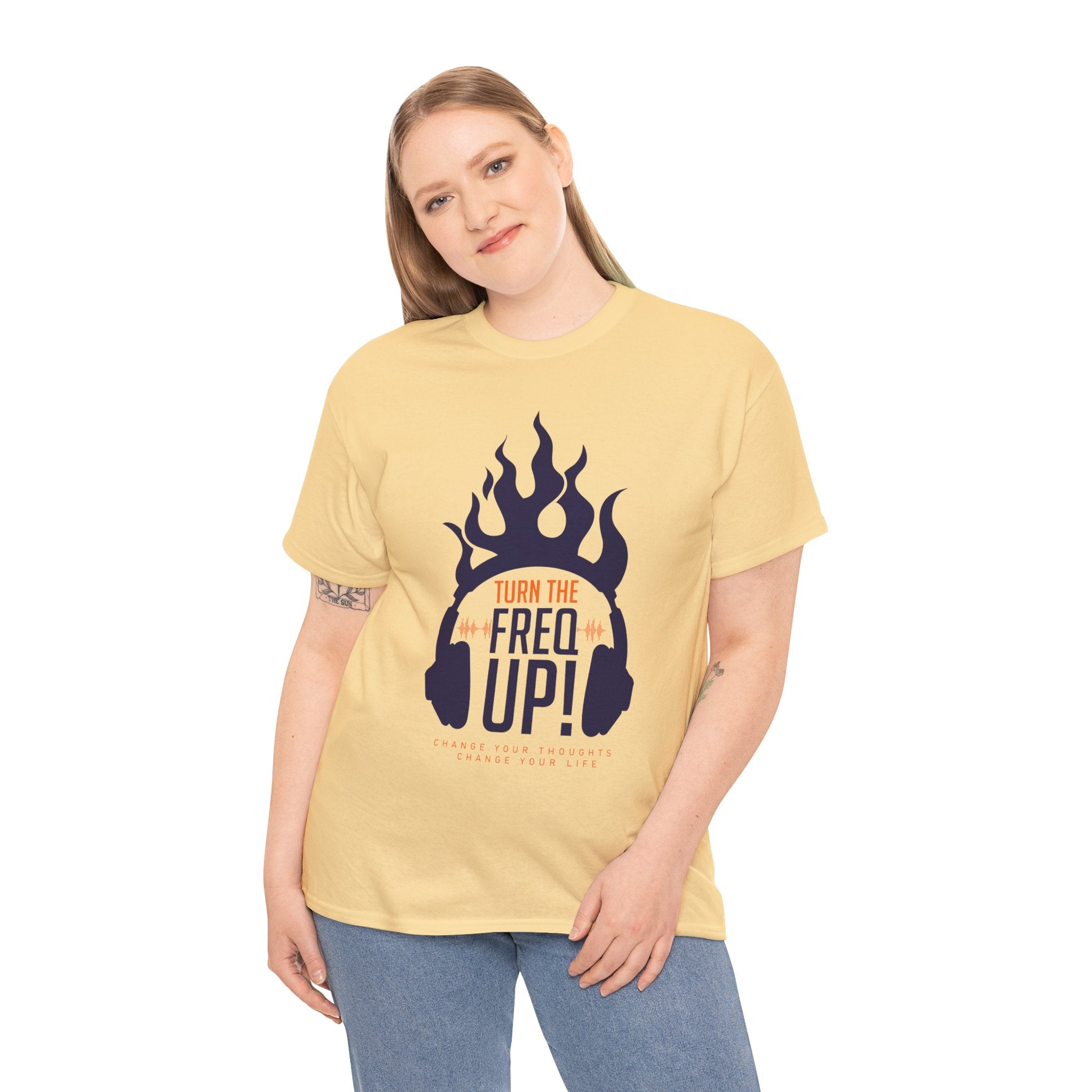 Turn The Freq Up, Unisex Heavy Cotton Tee