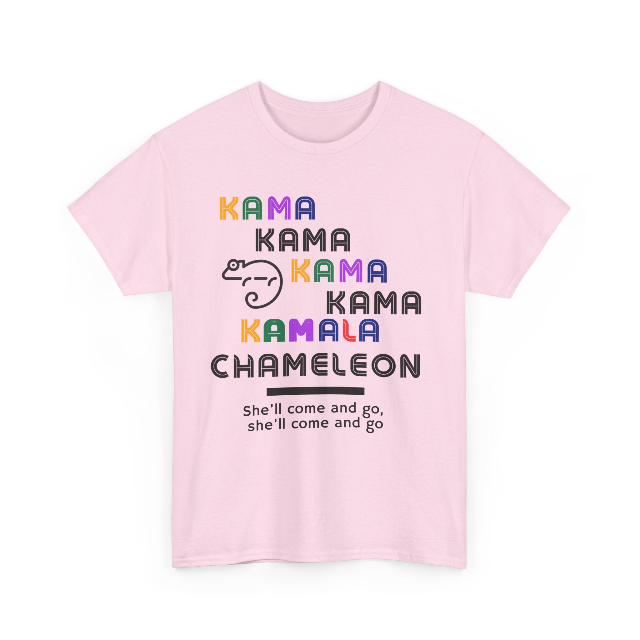 Kamala Chameleon, light colored shirt, Unisex Heavy Cotton Tee