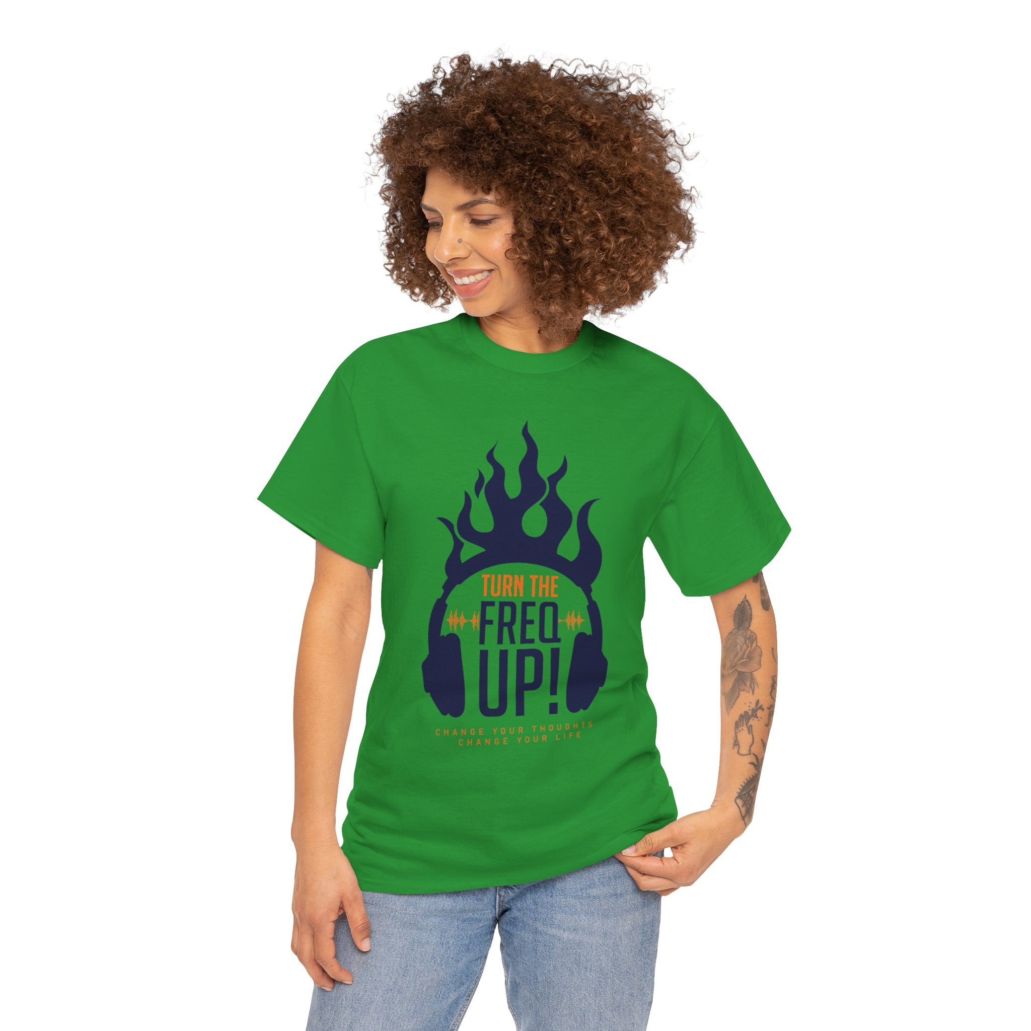 Turn The Freq Up, Unisex Heavy Cotton Tee