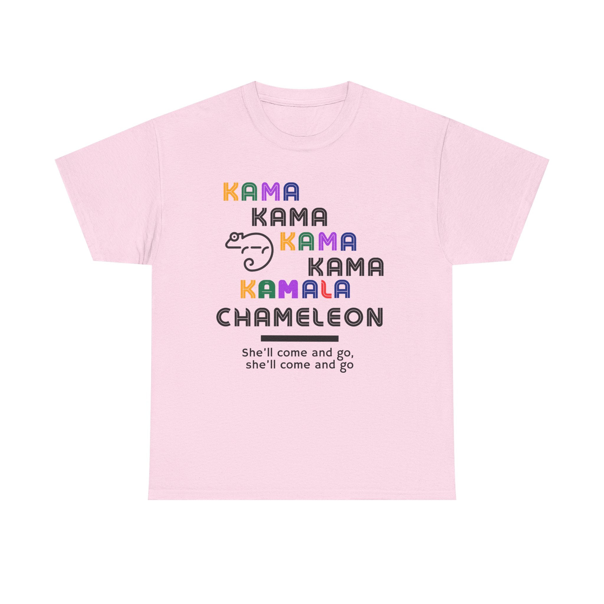 Kamala Chameleon, light colored shirt, Unisex Heavy Cotton Tee