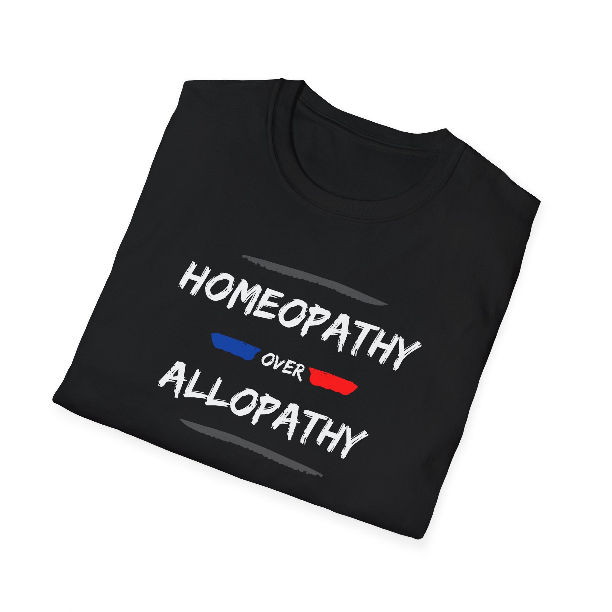 Homeopathy Over Allopathy, dark coloreds shirt, Unisex Softstyle T-Shirt
