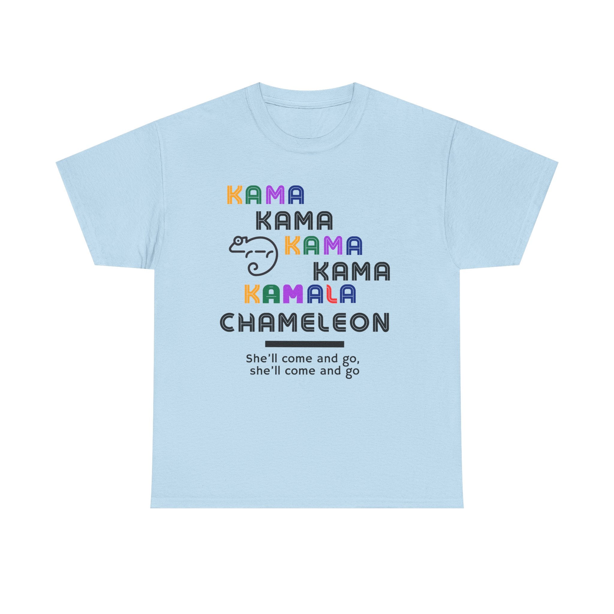 Kamala Chameleon, light colored shirt, Unisex Heavy Cotton Tee