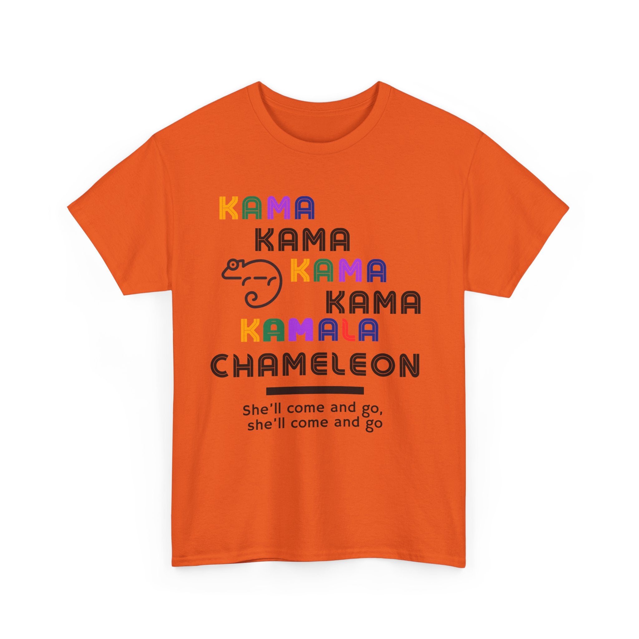 Kamala Chameleon, light colored shirt, Unisex Heavy Cotton Tee