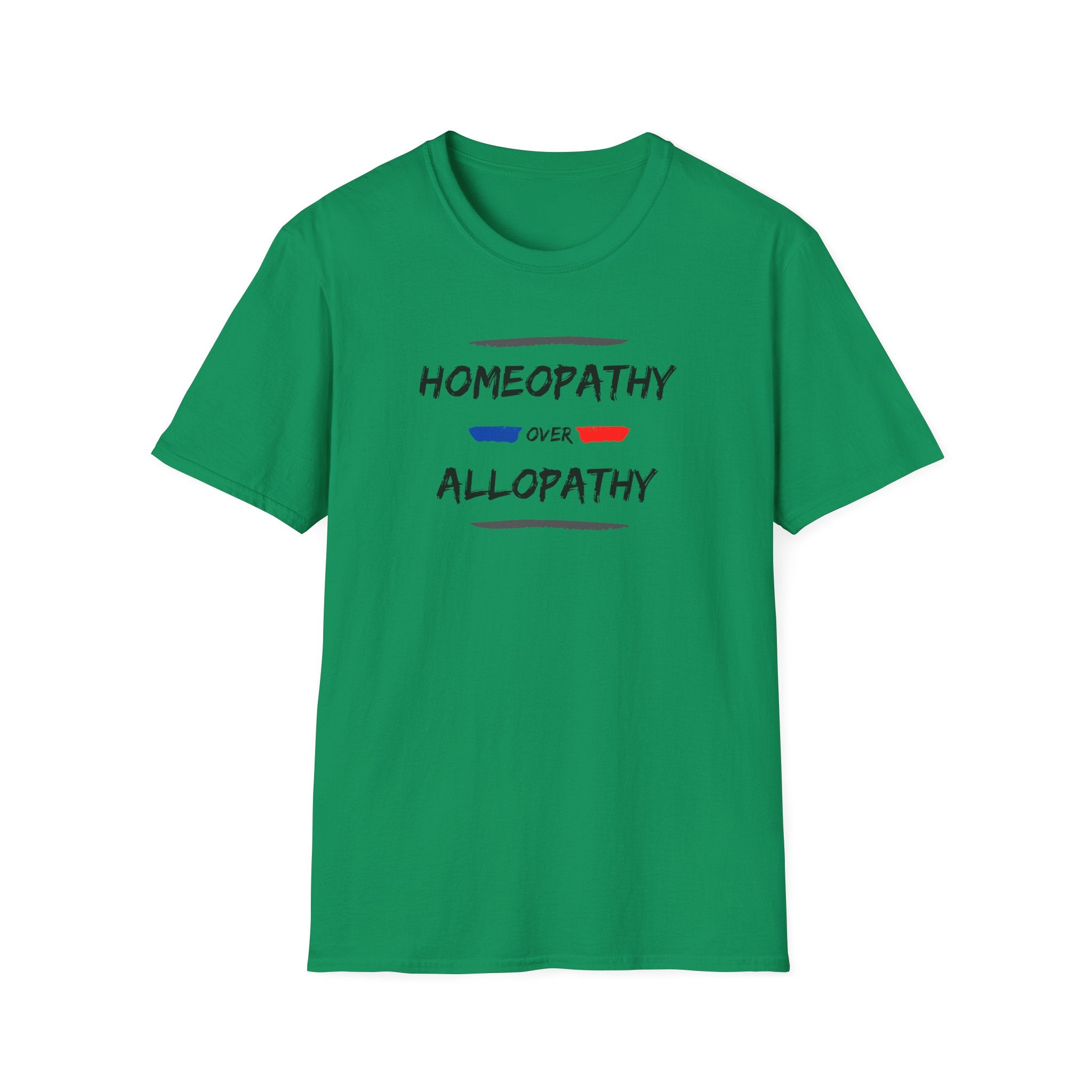 Homeopathy Over Allopathy, light colored shirt, Unisex Softstyle T-Shirt