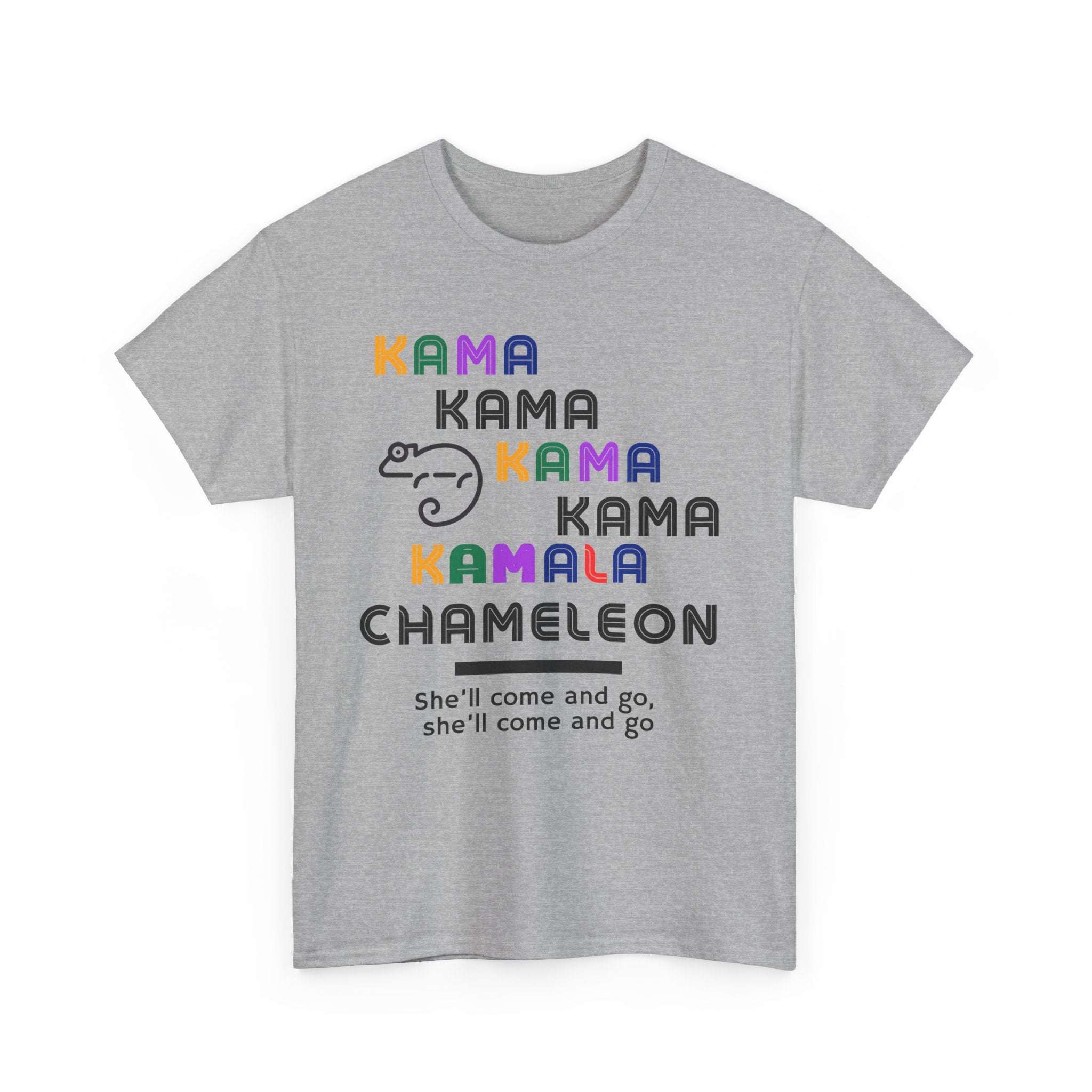 Kamala Chameleon, light colored shirt, Unisex Heavy Cotton Tee