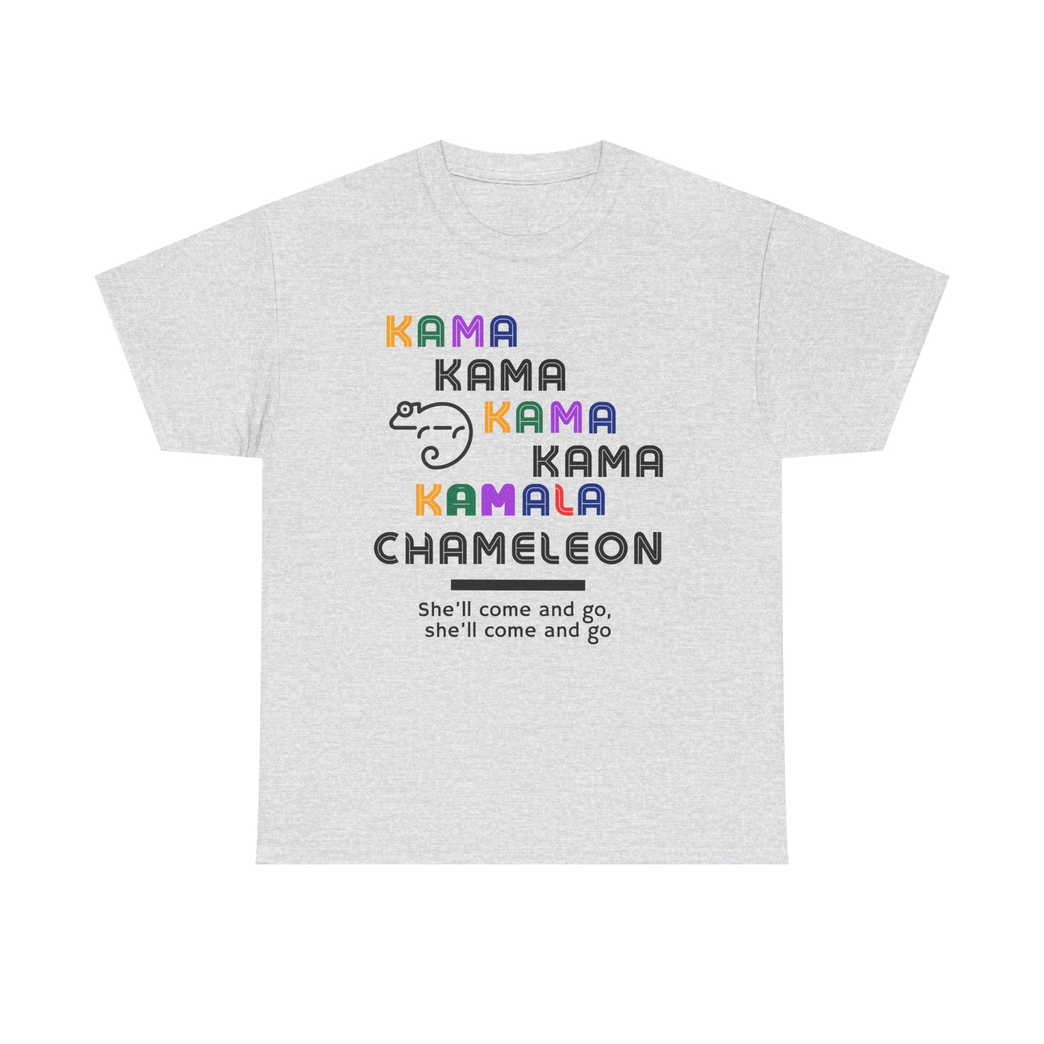 Kamala Chameleon, light colored shirt, Unisex Heavy Cotton Tee