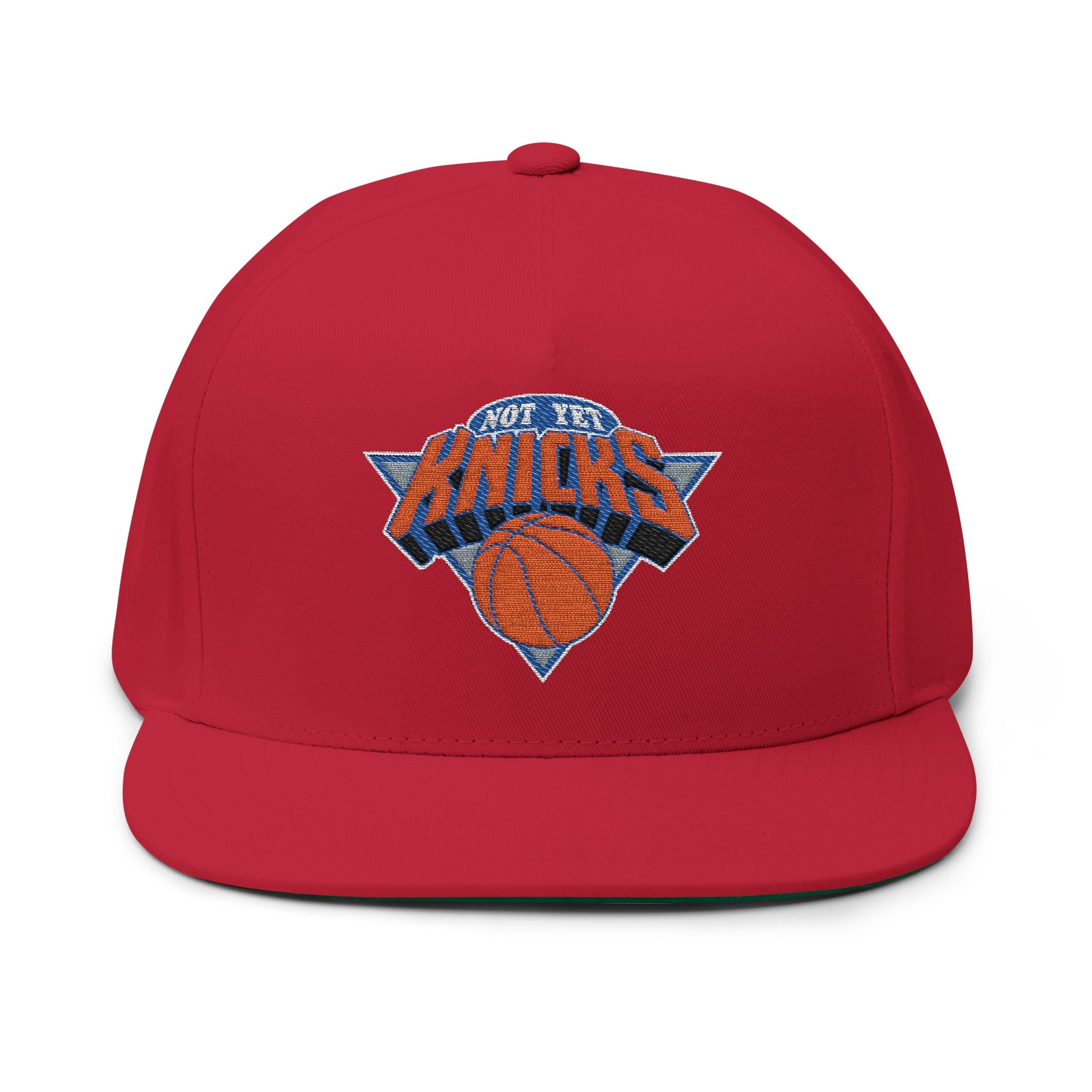 "NOT YET KNICKS" Stylish Flat Bill Cap | Embroidered Basketball Hat, Sports Cap, Streetwear, Gifts for Him, Fashion Accessory