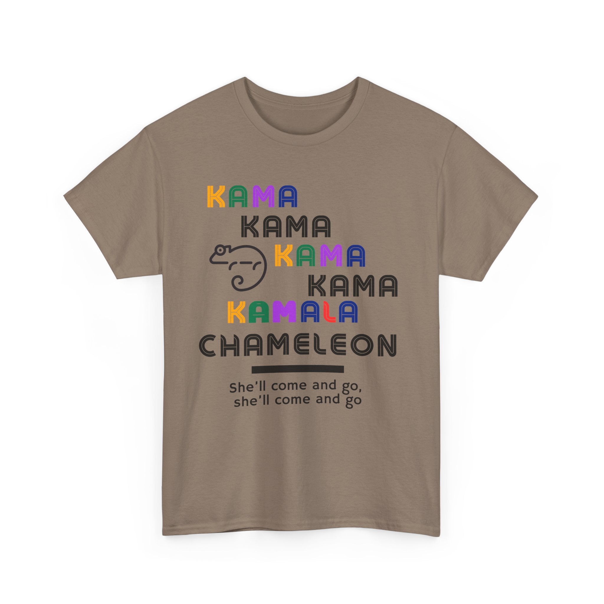 Kamala Chameleon, light colored shirt, Unisex Heavy Cotton Tee
