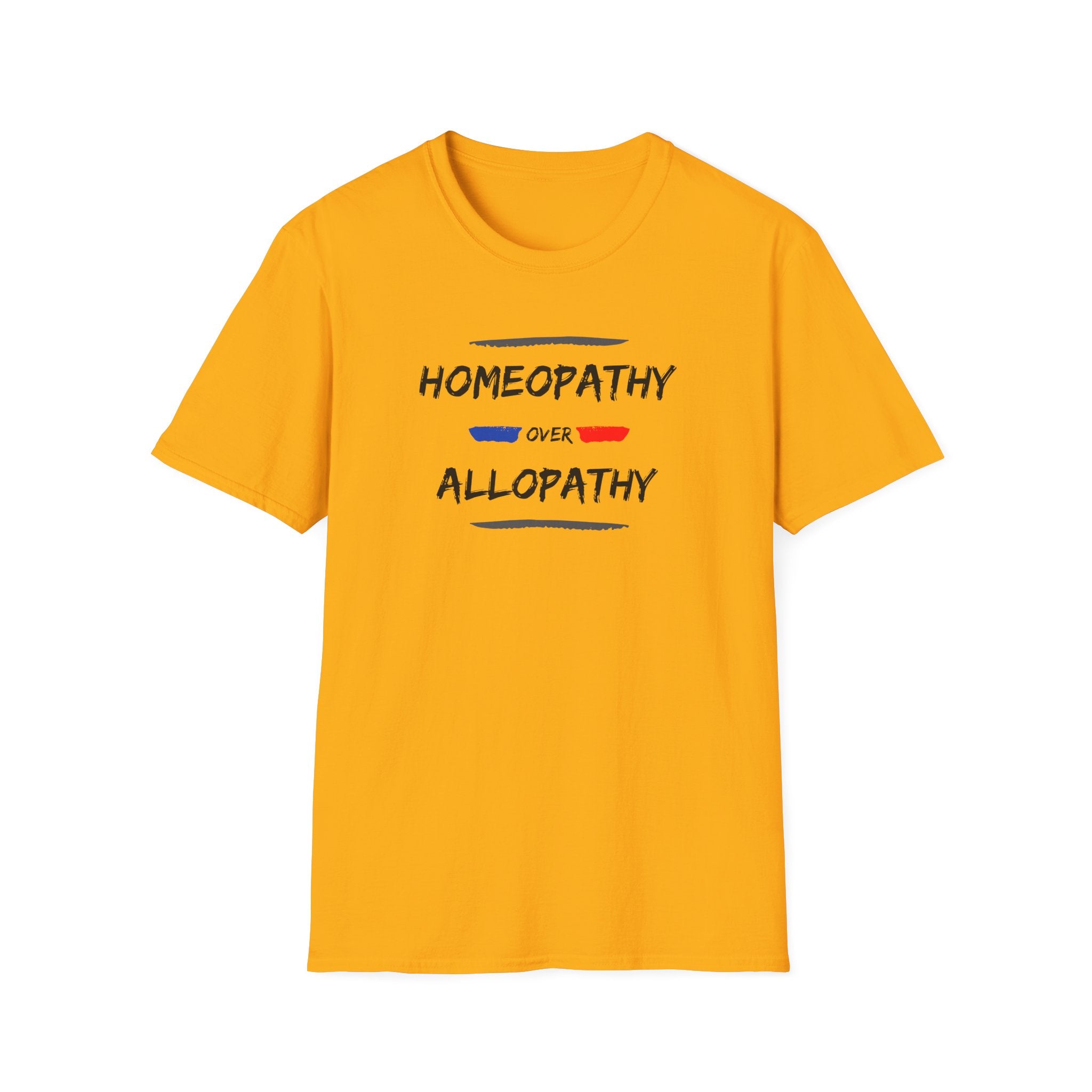 Homeopathy Over Allopathy, light colored shirt, Unisex Softstyle T-Shirt