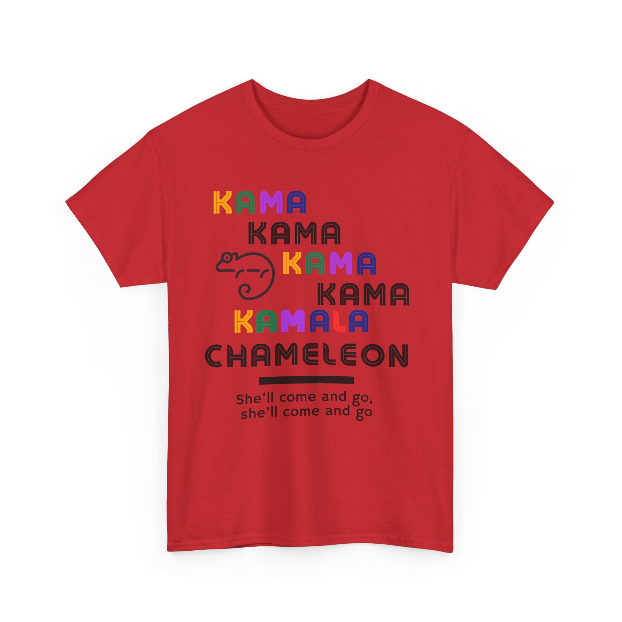 Kamala Chameleon, light colored shirt, Unisex Heavy Cotton Tee