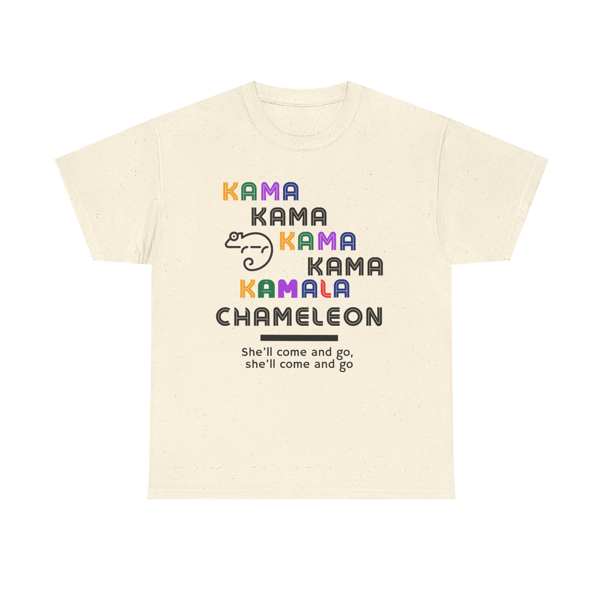 Kamala Chameleon, light colored shirt, Unisex Heavy Cotton Tee