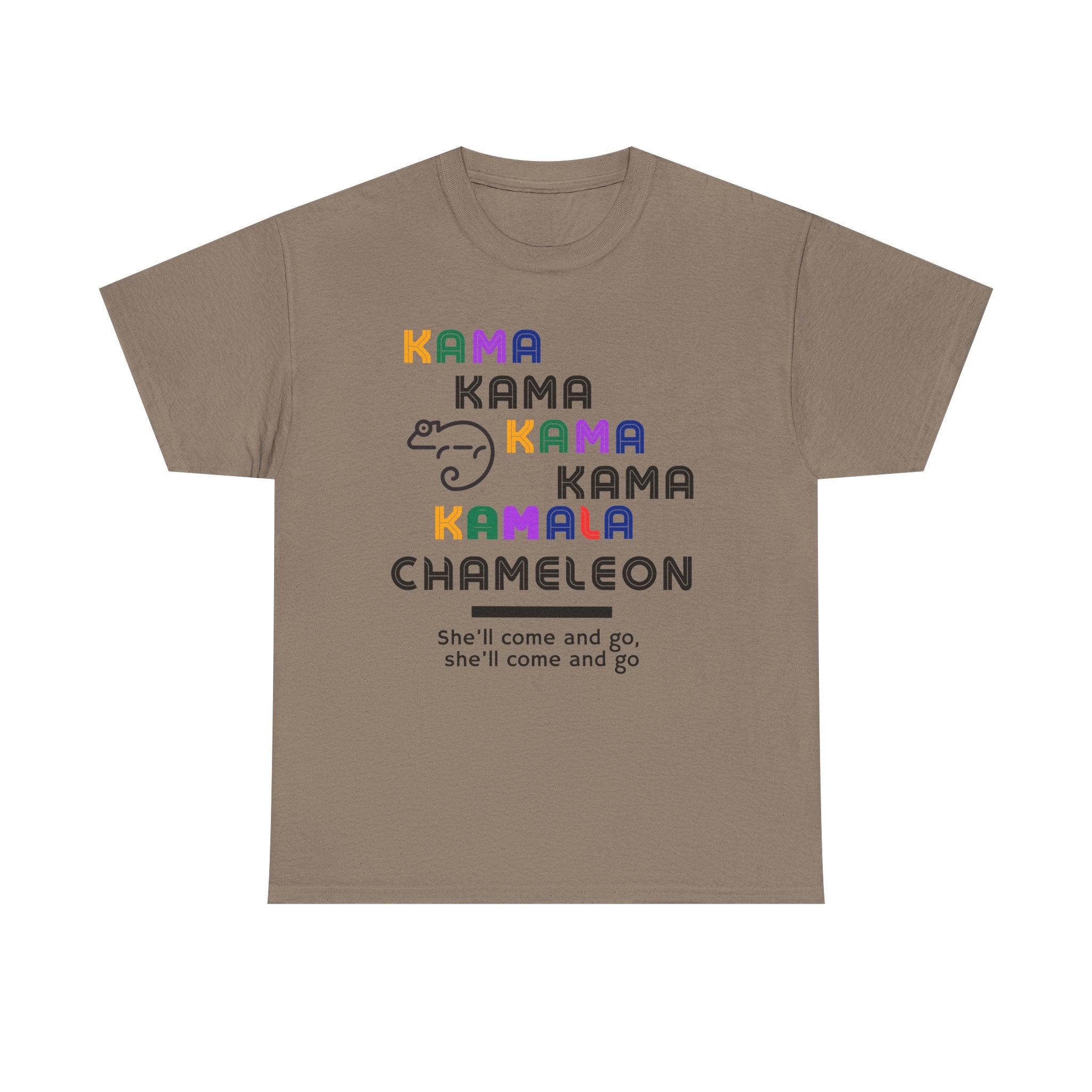 Kamala Chameleon, light colored shirt, Unisex Heavy Cotton Tee
