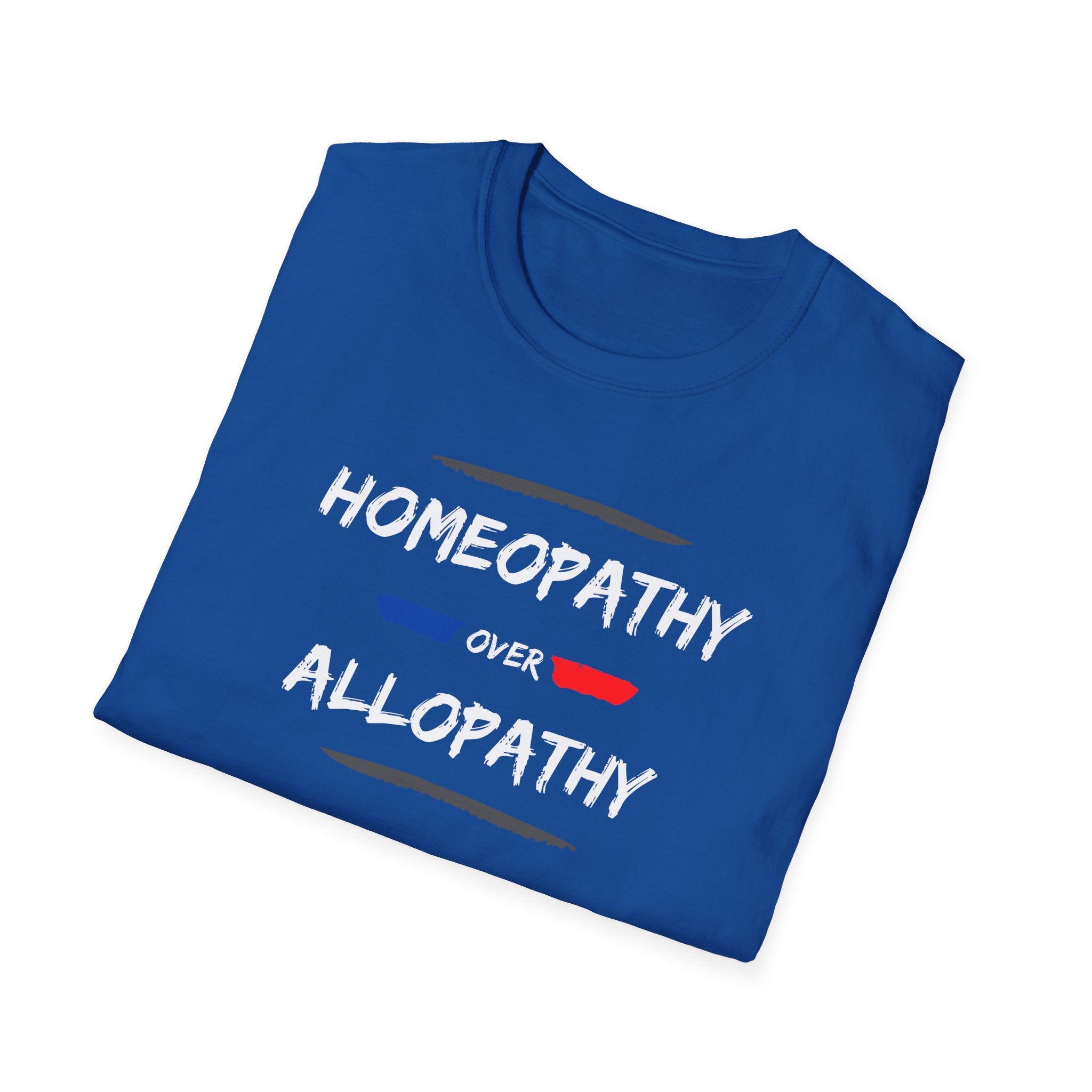 Homeopathy Over Allopathy, dark coloreds shirt, Unisex Softstyle T-Shirt