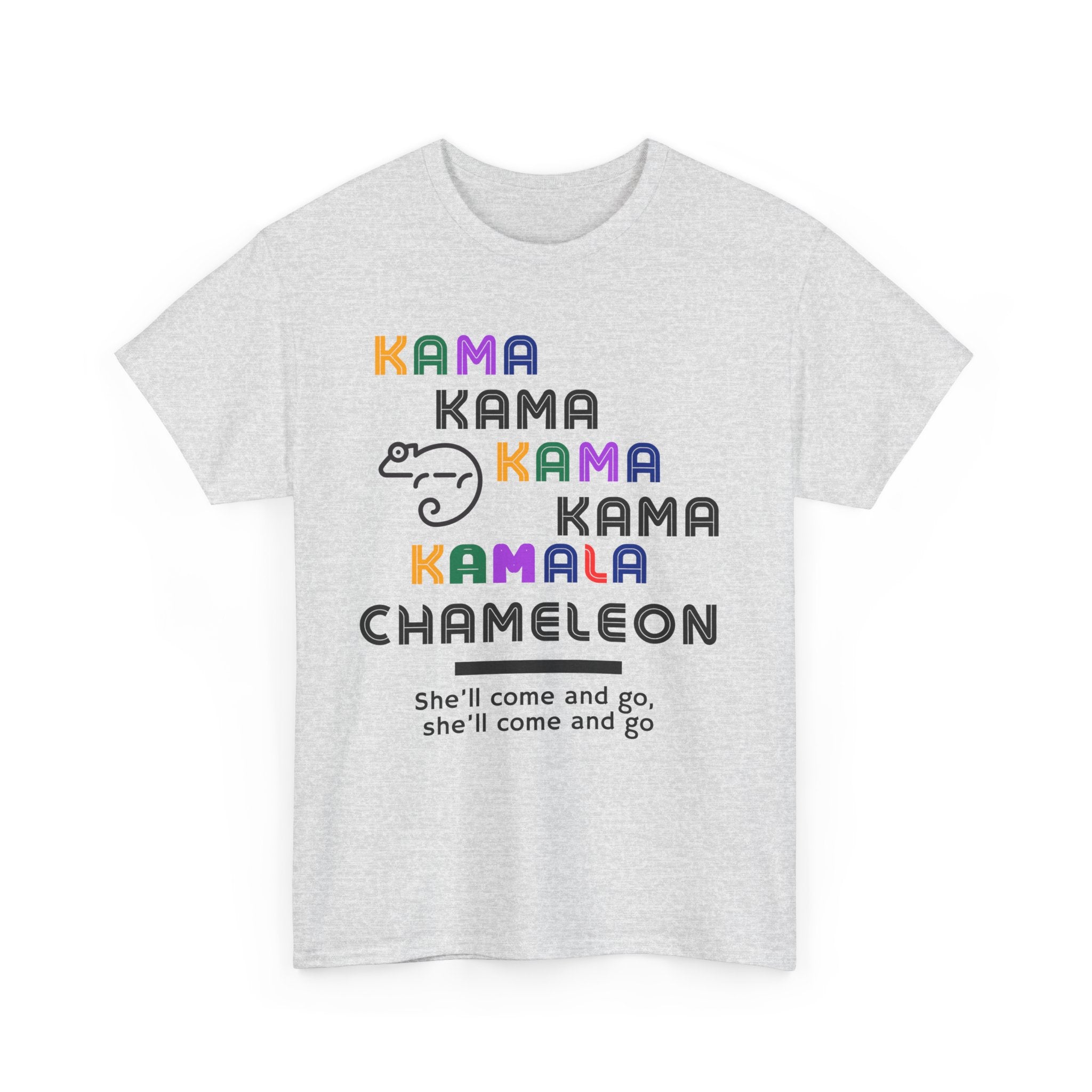 Kamala Chameleon, light colored shirt, Unisex Heavy Cotton Tee