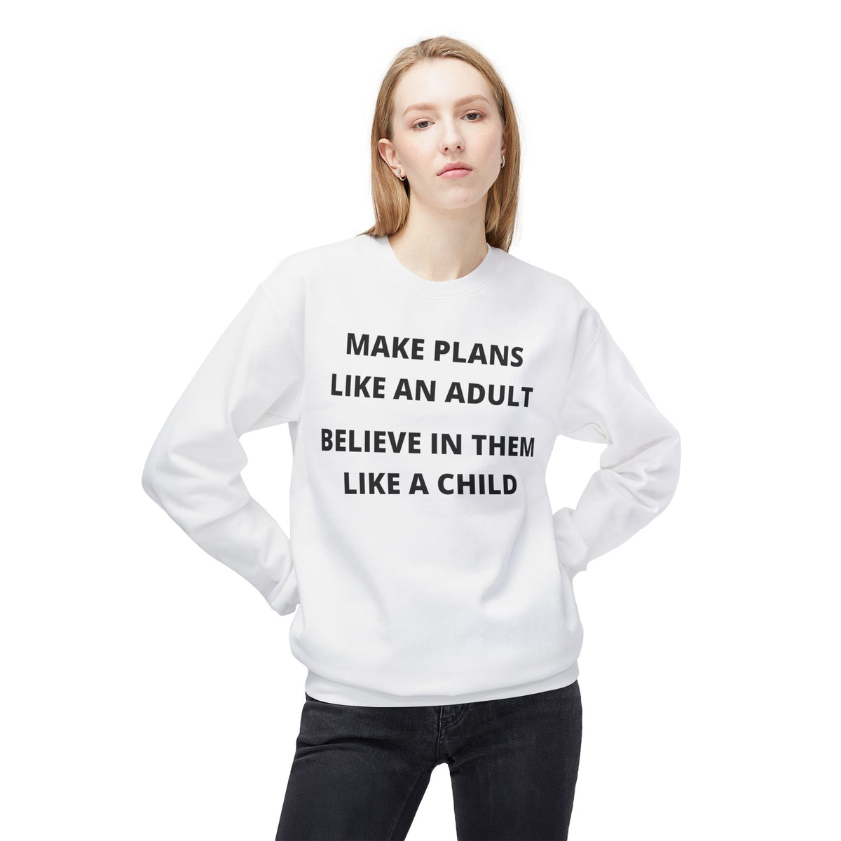 Make Plans Like An Adult — Fleece Crewneck