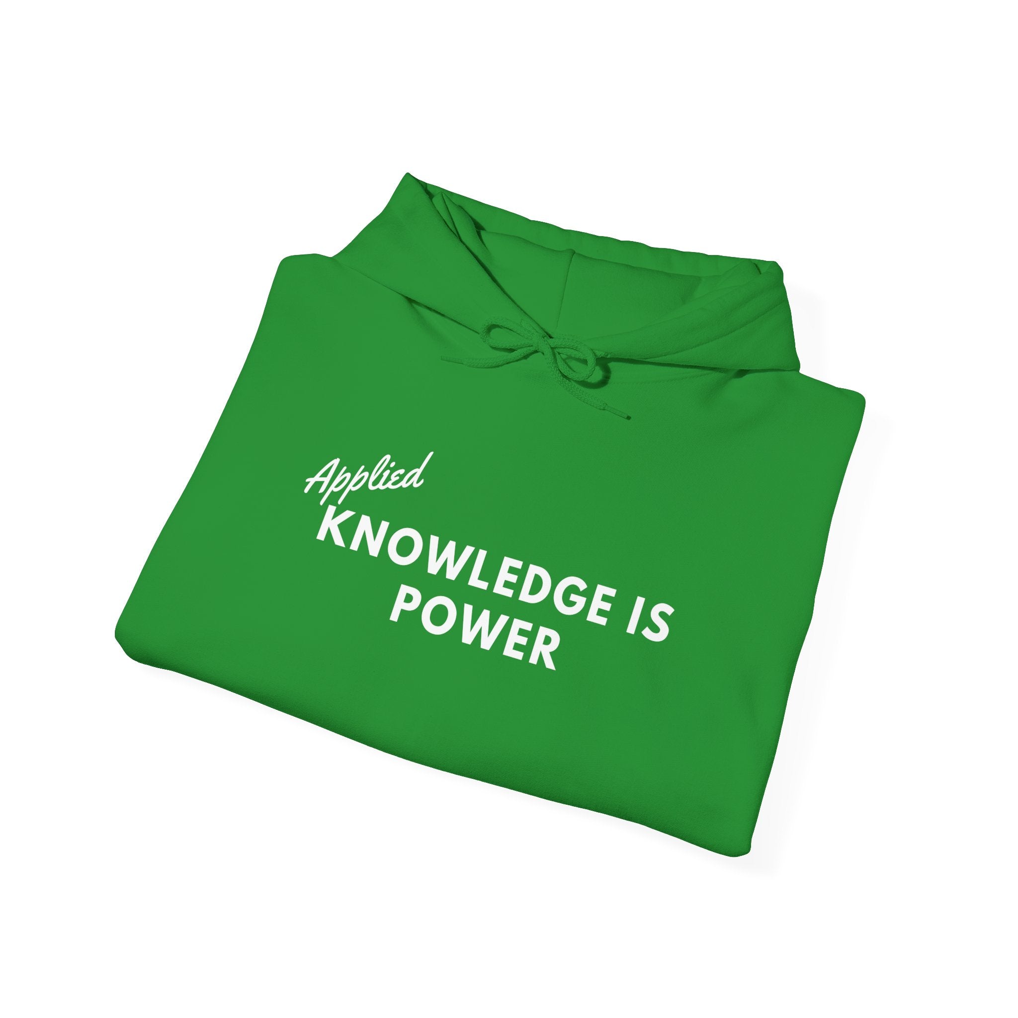 Applied Knowledge Is Power, dark colored hoodie, Unisex Heavy Blend™ Hooded Sweatshirt