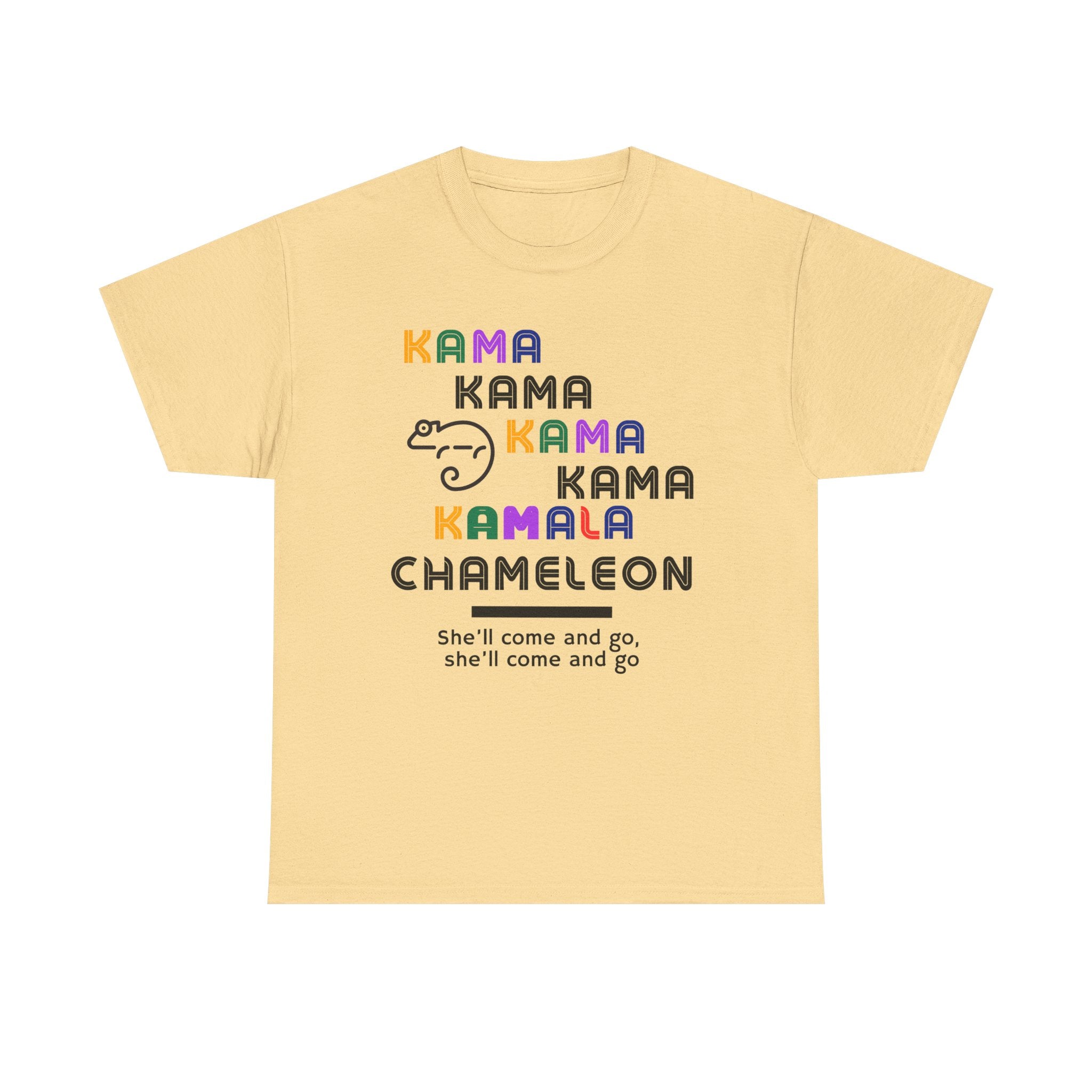 Kamala Chameleon, light colored shirt, Unisex Heavy Cotton Tee