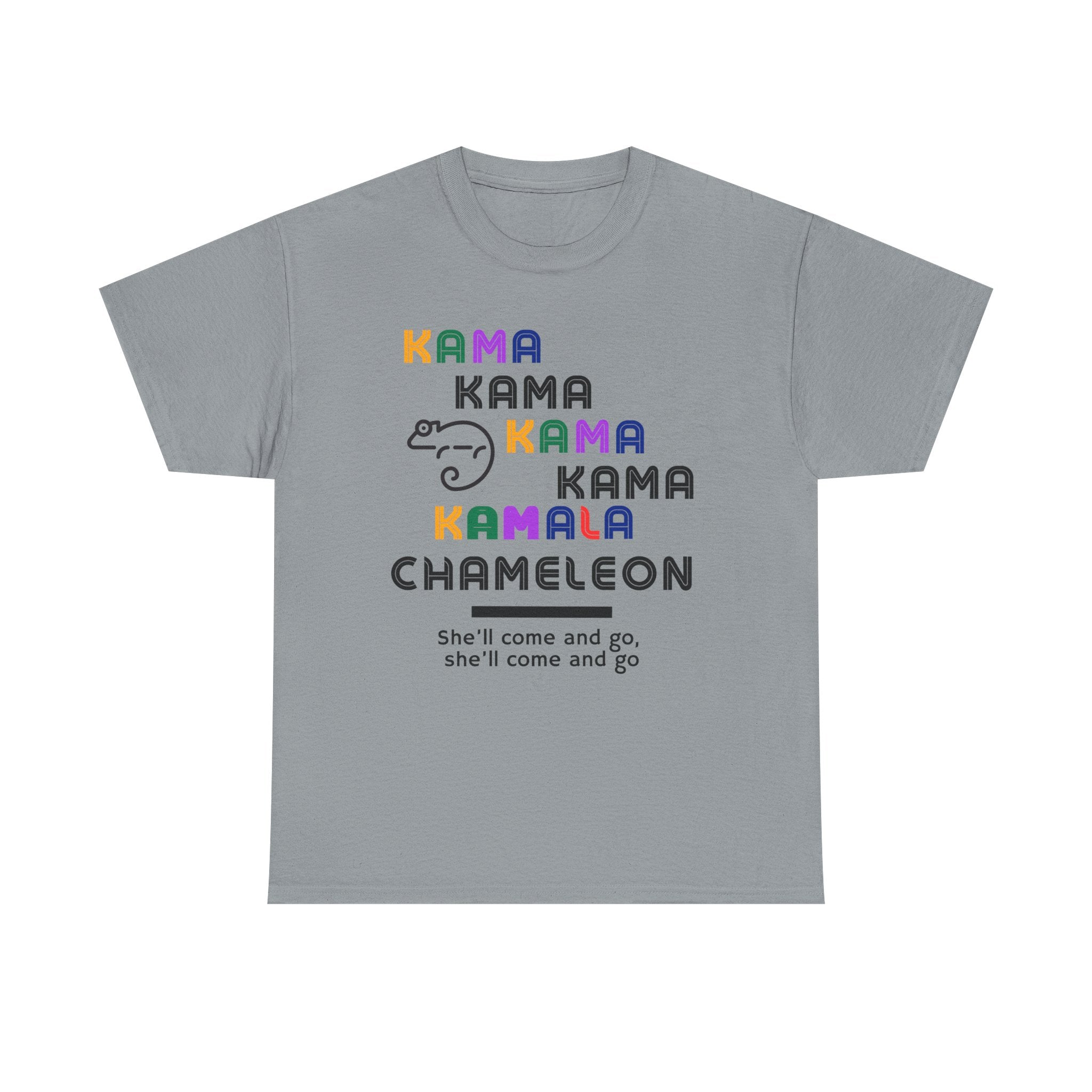 Kamala Chameleon, light colored shirt, Unisex Heavy Cotton Tee