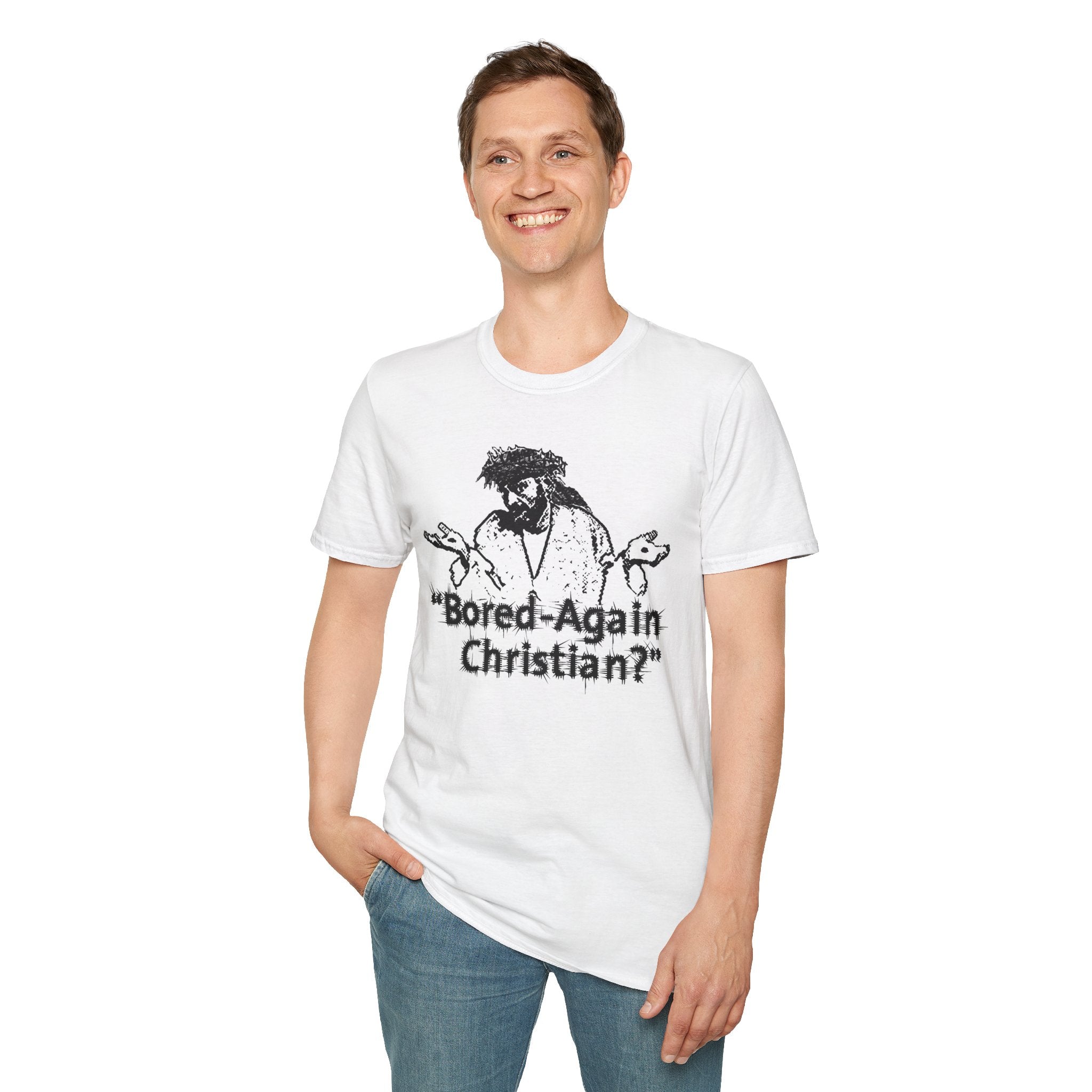 Bored Again Christian?, Unisex Softstyle T-Shirt