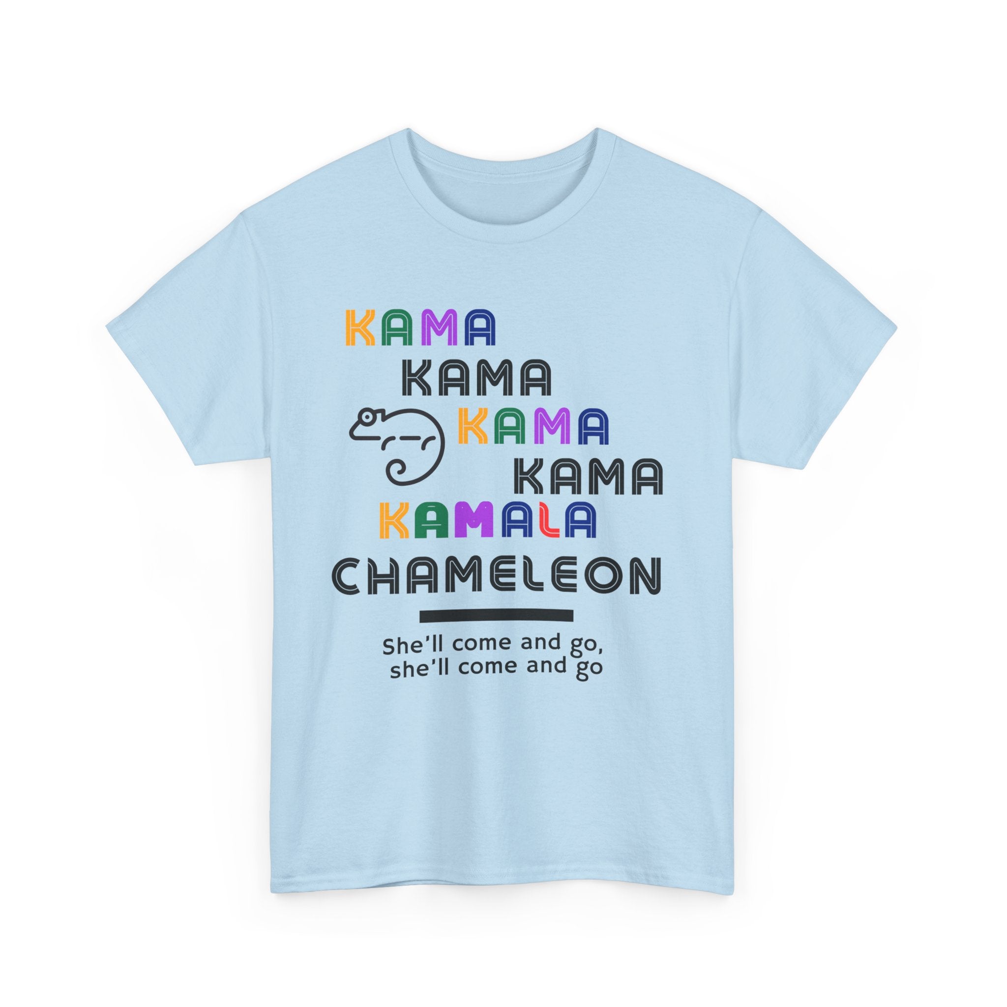Kamala Chameleon, light colored shirt, Unisex Heavy Cotton Tee