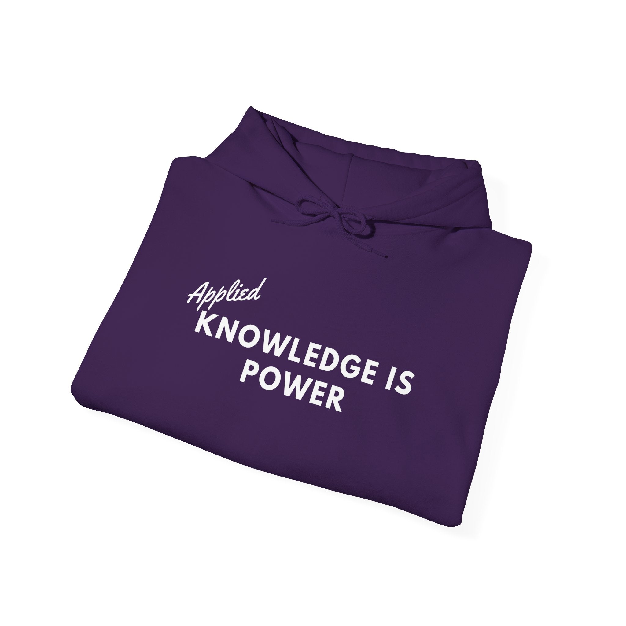 Applied Knowledge Is Power, dark colored hoodie, Unisex Heavy Blend™ Hooded Sweatshirt