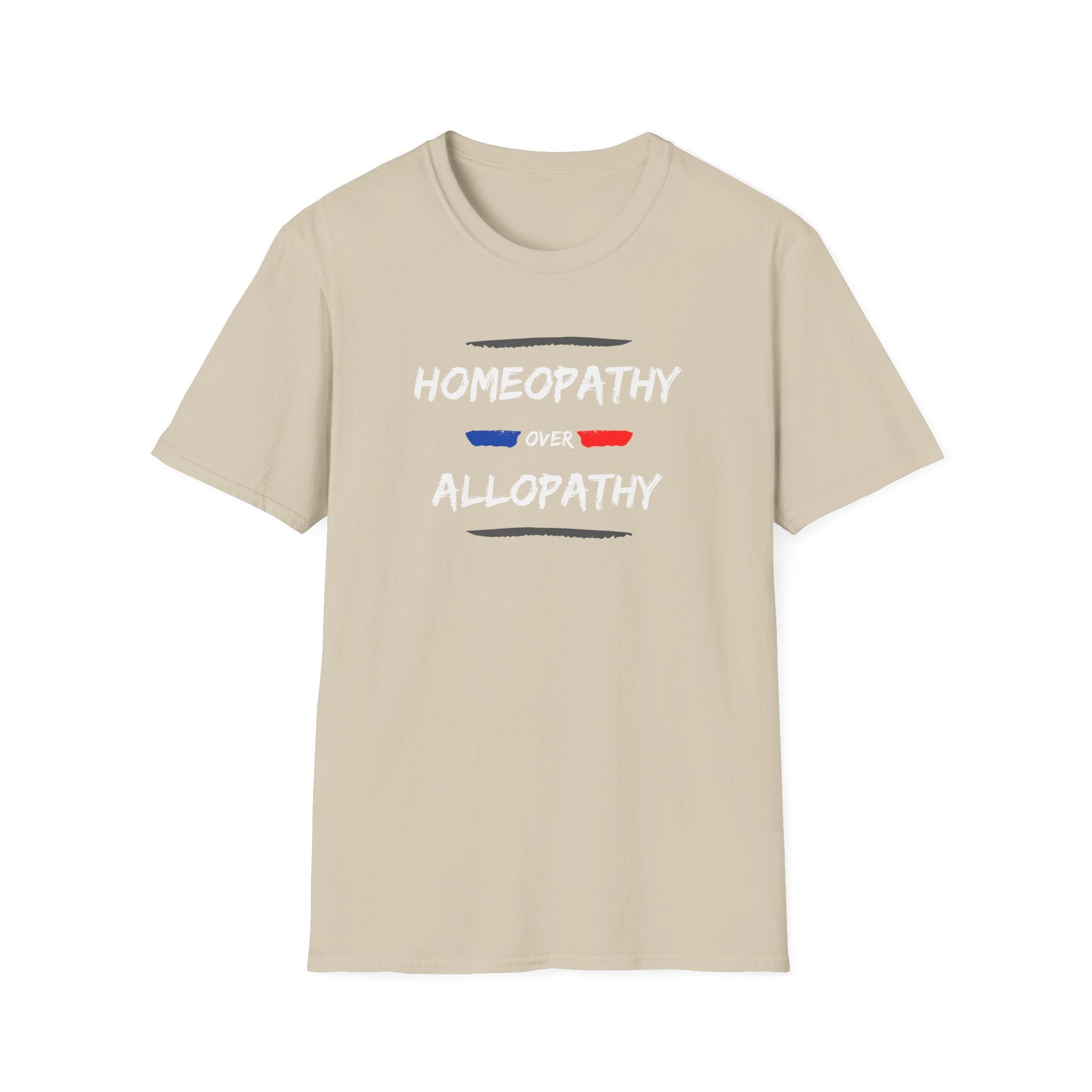 Homeopathy Over Allopathy, dark coloreds shirt, Unisex Softstyle T-Shirt