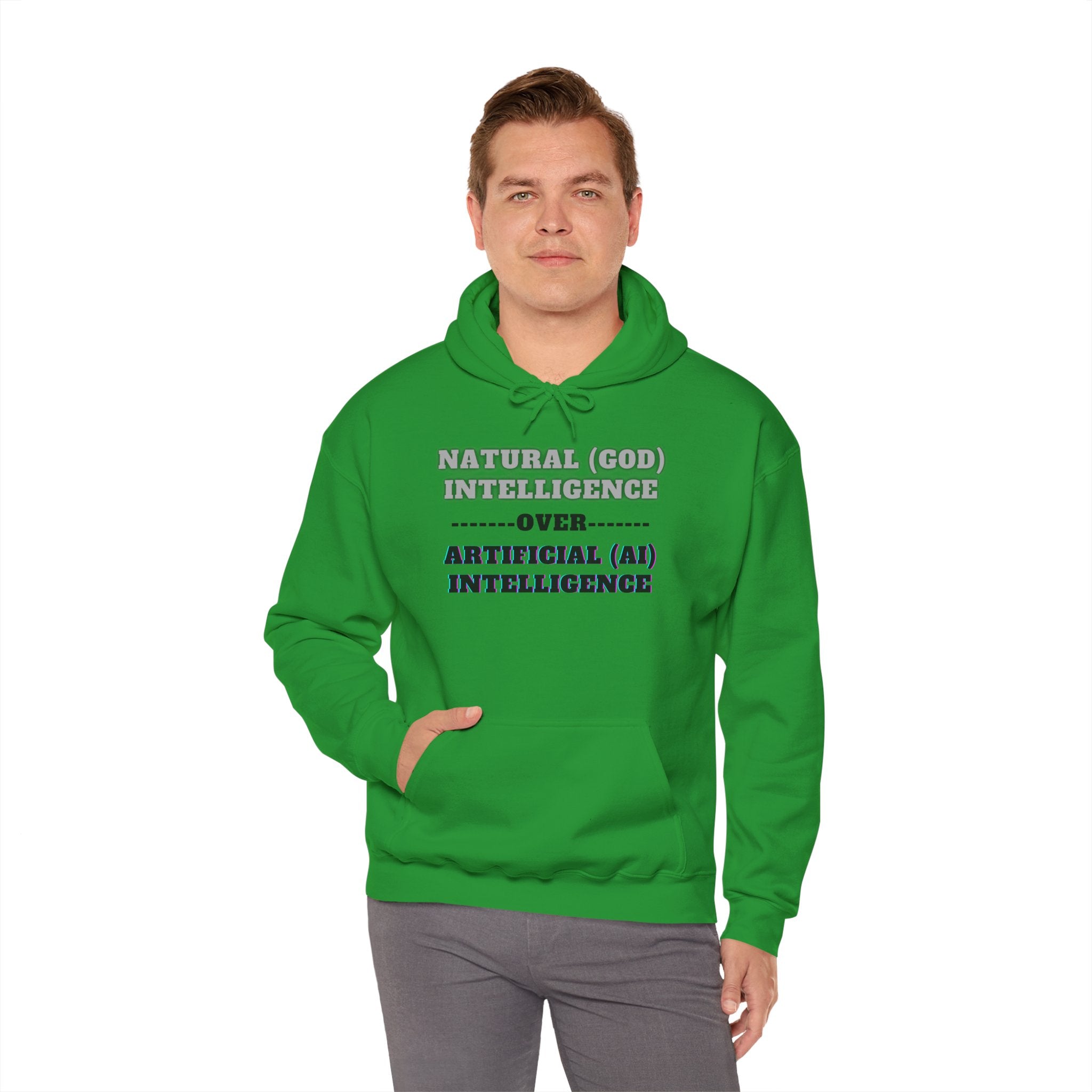 God Over Ai, Unisex Heavy Blend™ Hooded Sweatshirt