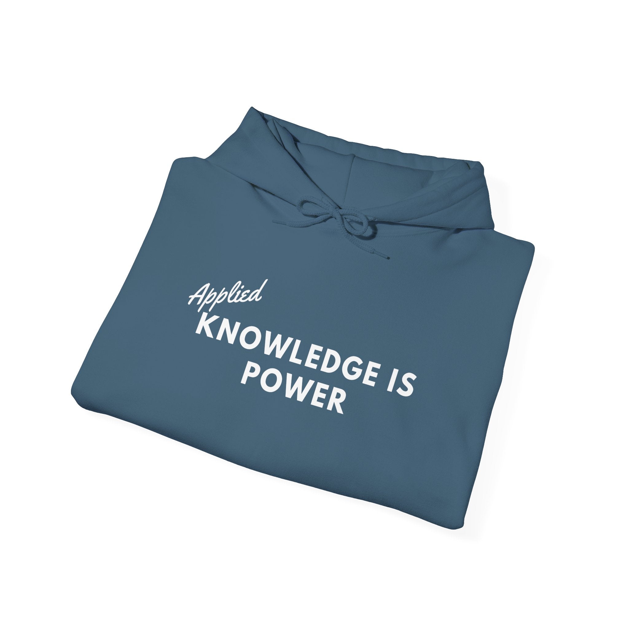 Applied Knowledge Is Power, dark colored hoodie, Unisex Heavy Blend™ Hooded Sweatshirt