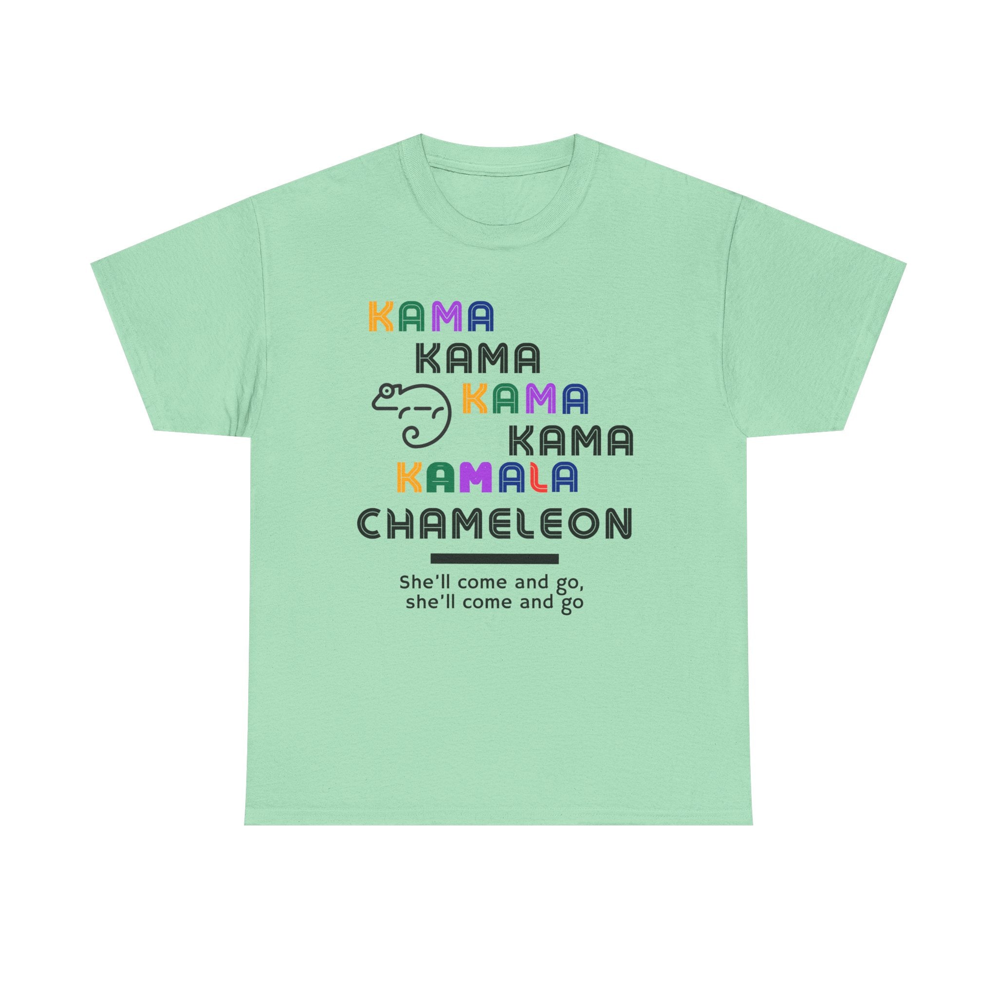 Kamala Chameleon, light colored shirt, Unisex Heavy Cotton Tee