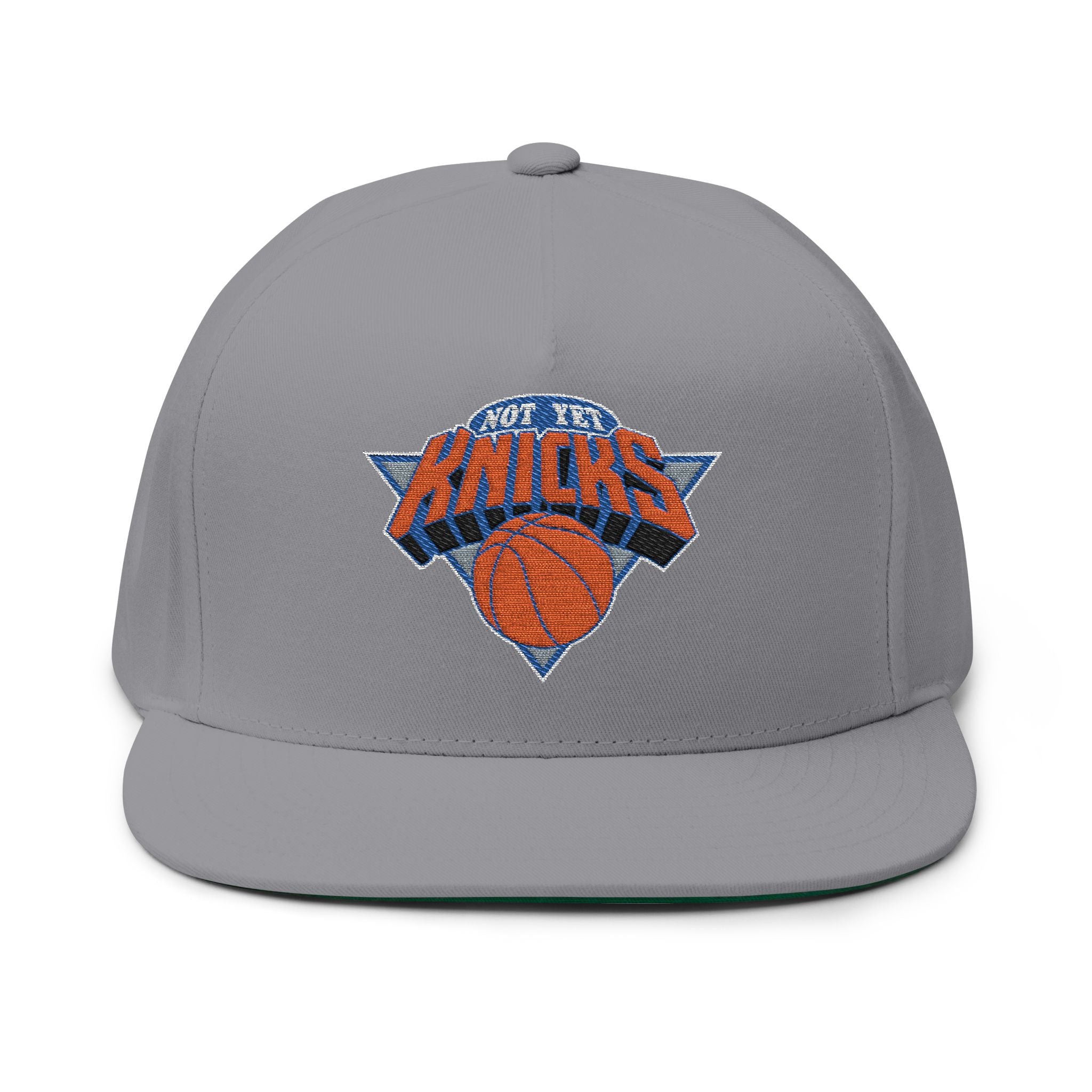 "NOT YET KNICKS" Stylish Flat Bill Cap | Embroidered Basketball Hat, Sports Cap, Streetwear, Gifts for Him, Fashion Accessory