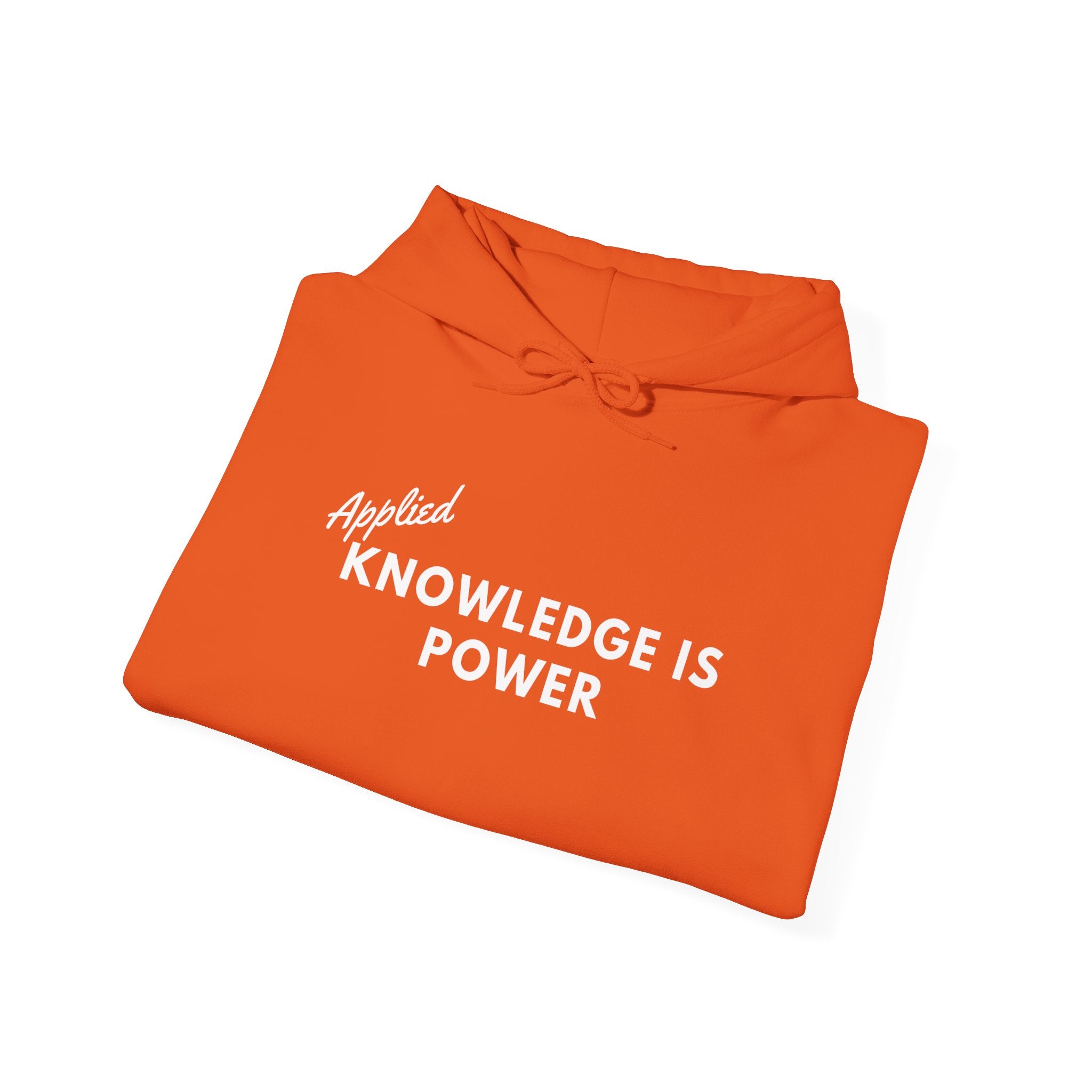Applied Knowledge Is Power, dark colored hoodie, Unisex Heavy Blend™ Hooded Sweatshirt