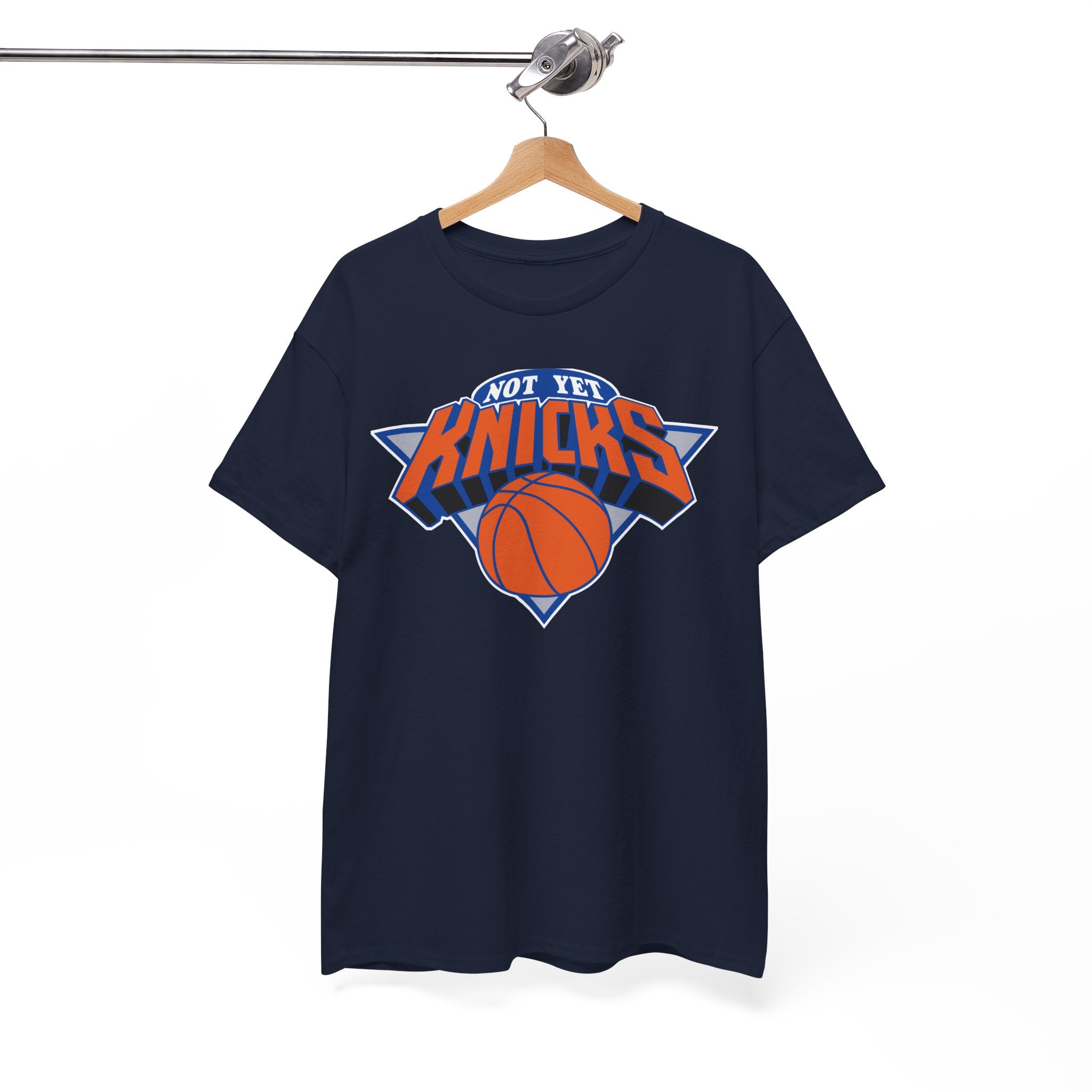 "NOT YET KNICKS" Unisex Heavy Cotton Tee with 'Not the Knicks' Basketball Design, Casual Wear, Sporty Gift, Streetwear, Game Day Apparel