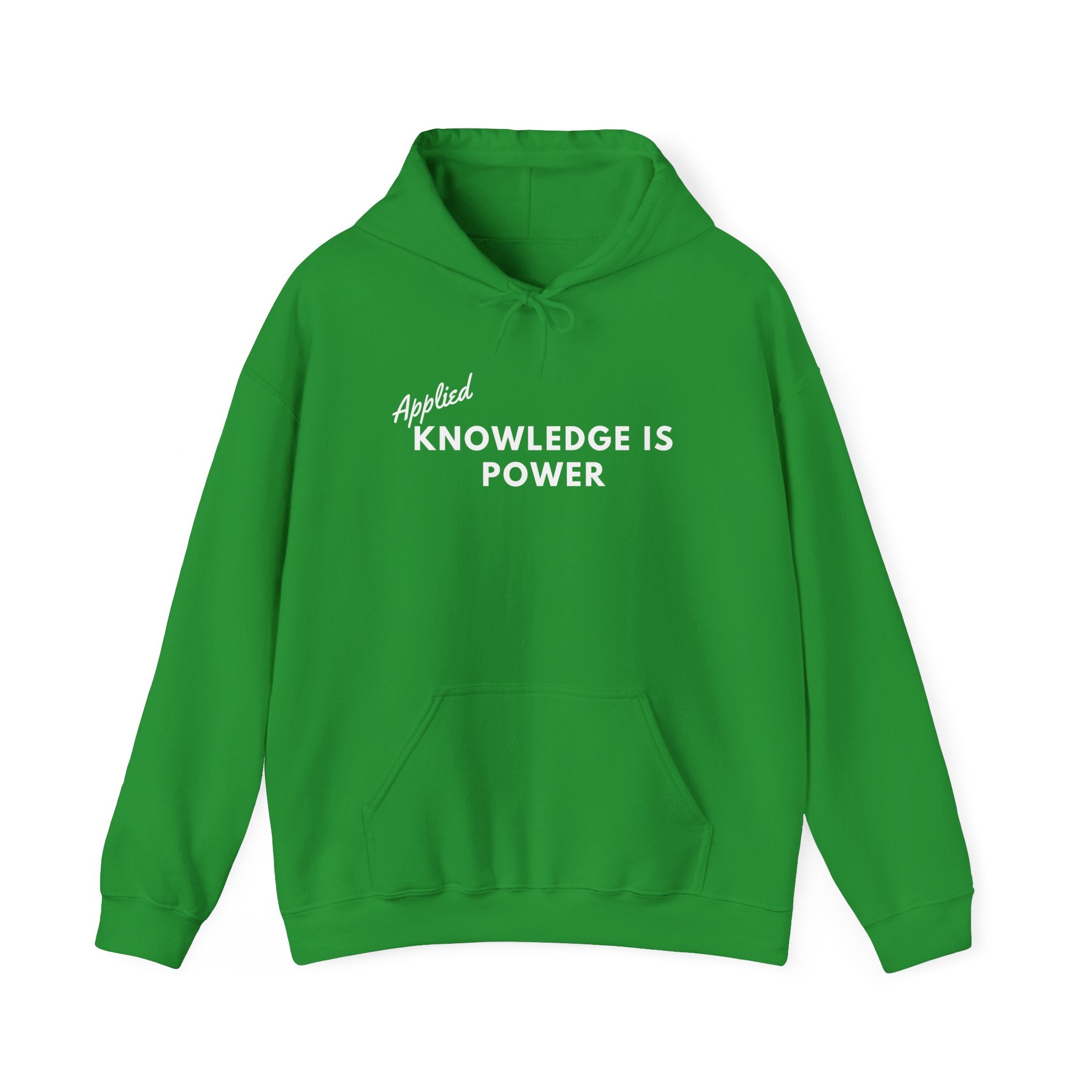 Applied Knowledge Is Power, dark colored hoodie, Unisex Heavy Blend™ Hooded Sweatshirt