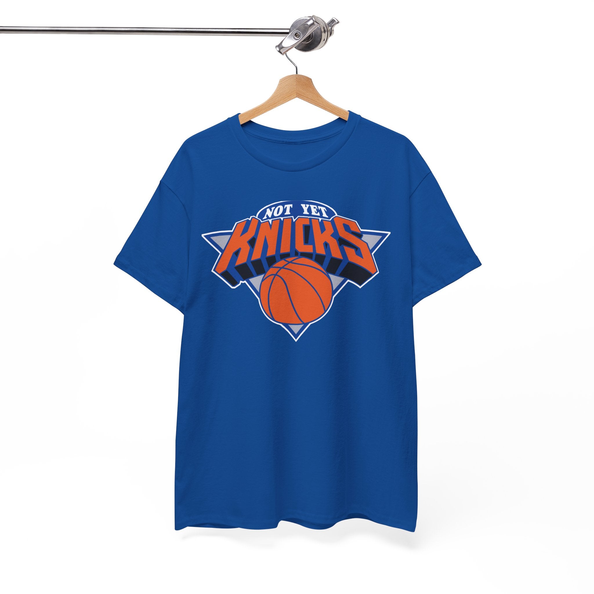 "NOT YET KNICKS" Unisex Heavy Cotton Tee with 'Not the Knicks' Basketball Design, Casual Wear, Sporty Gift, Streetwear, Game Day Apparel