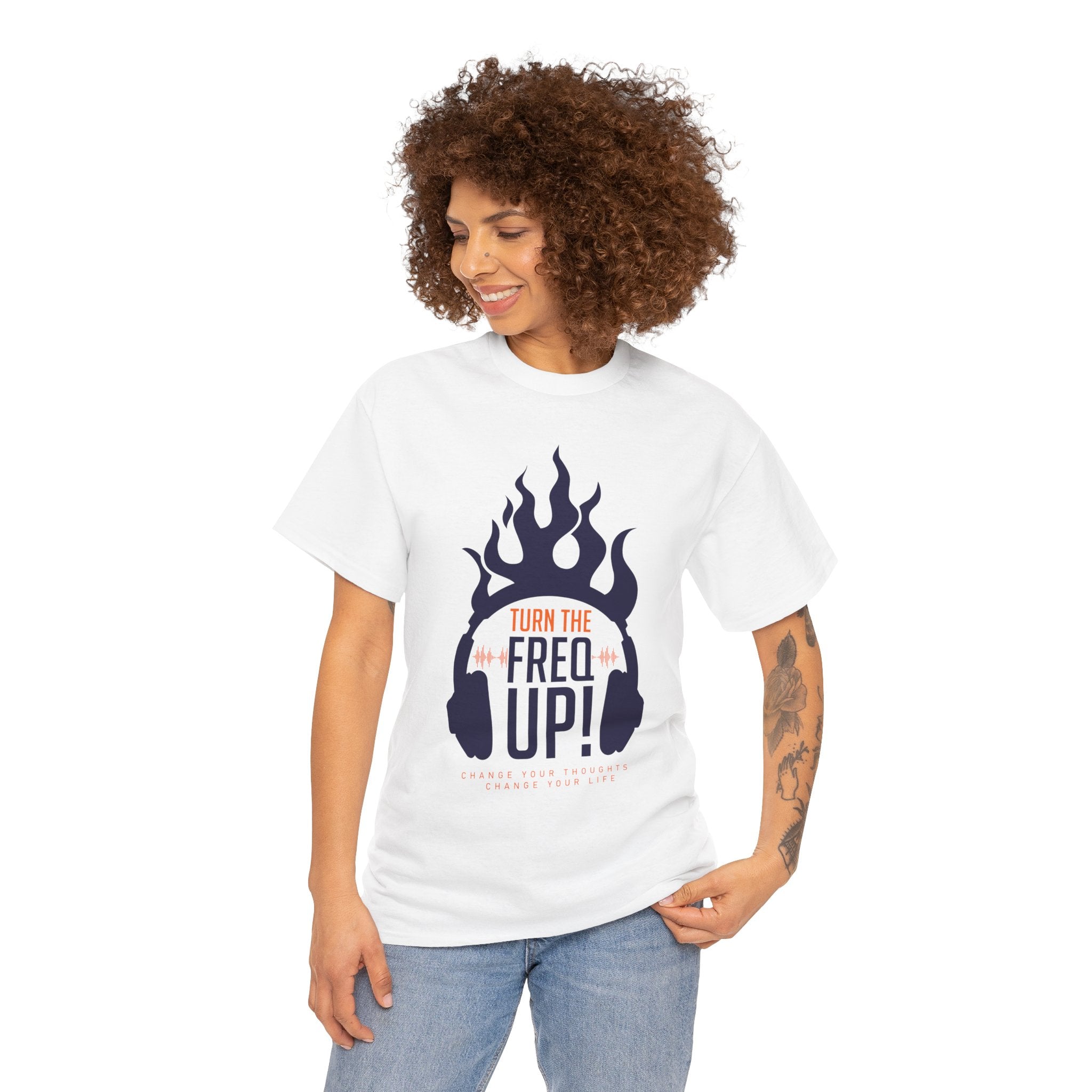 Turn The Freq Up, Unisex Heavy Cotton Tee