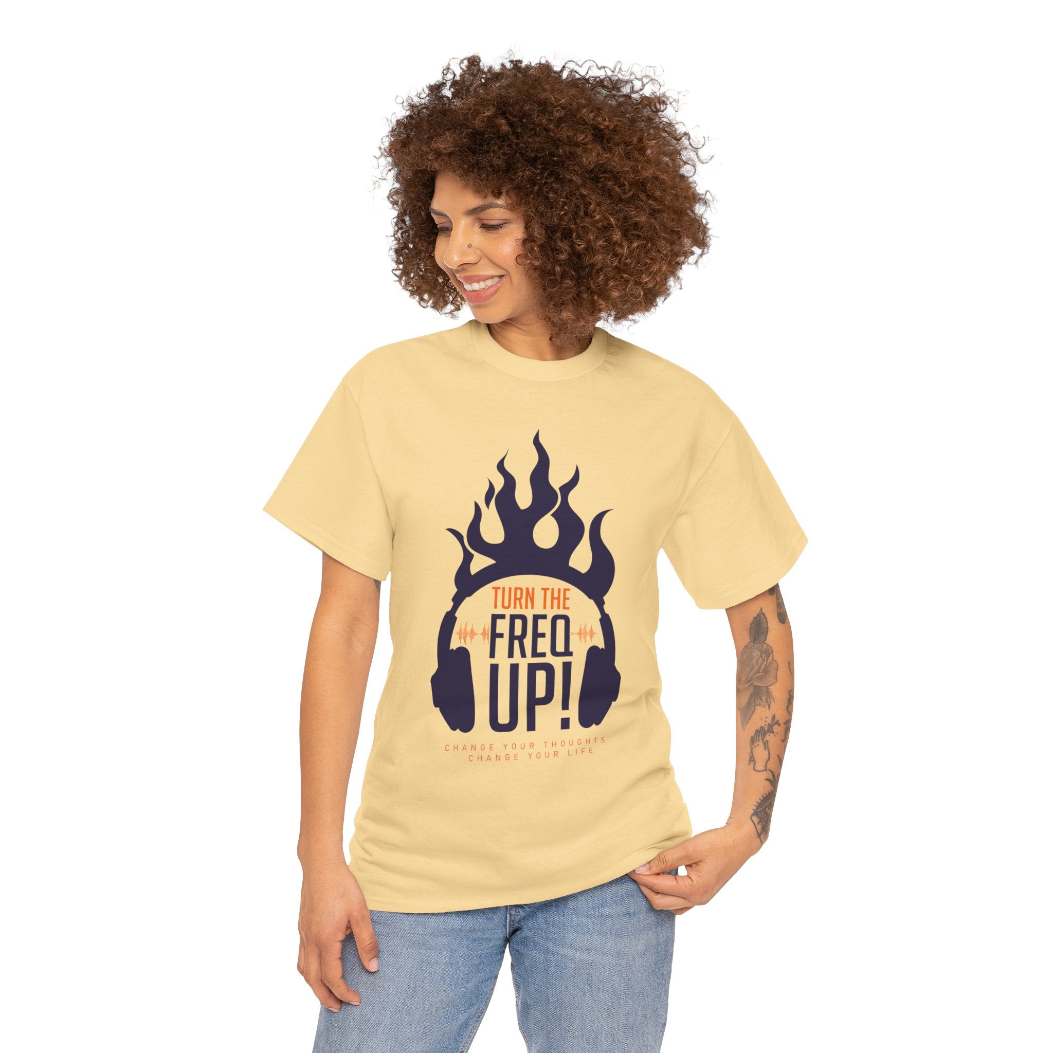 Turn The Freq Up, Unisex Heavy Cotton Tee