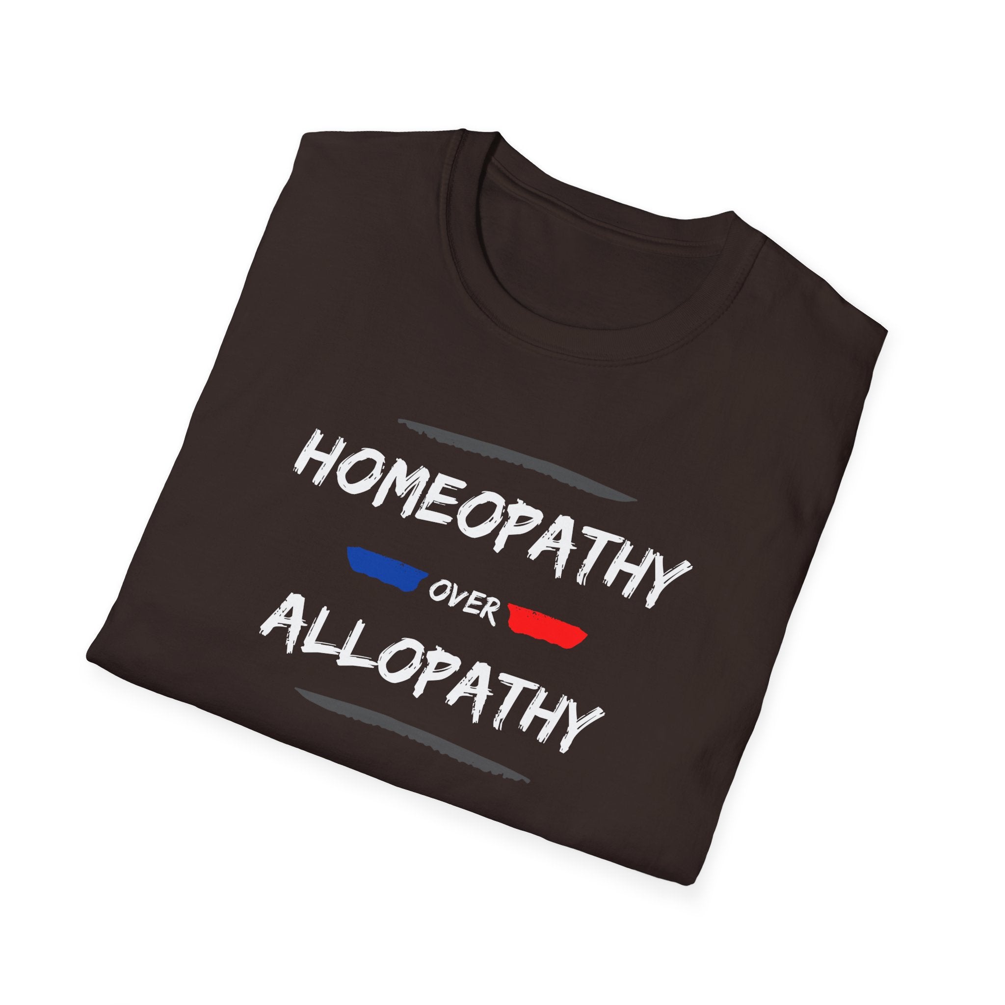 Homeopathy Over Allopathy, dark coloreds shirt, Unisex Softstyle T-Shirt