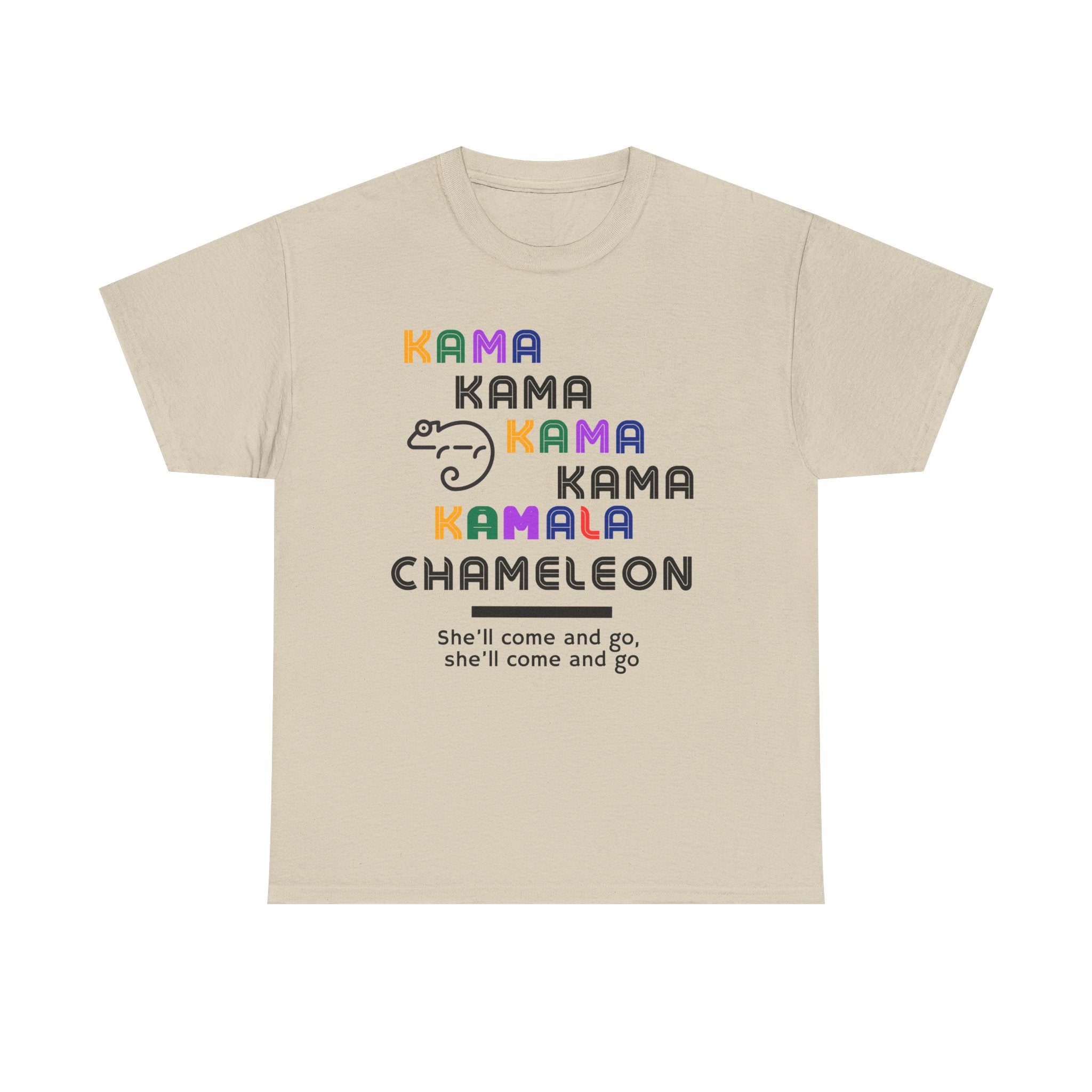 Kamala Chameleon, light colored shirt, Unisex Heavy Cotton Tee