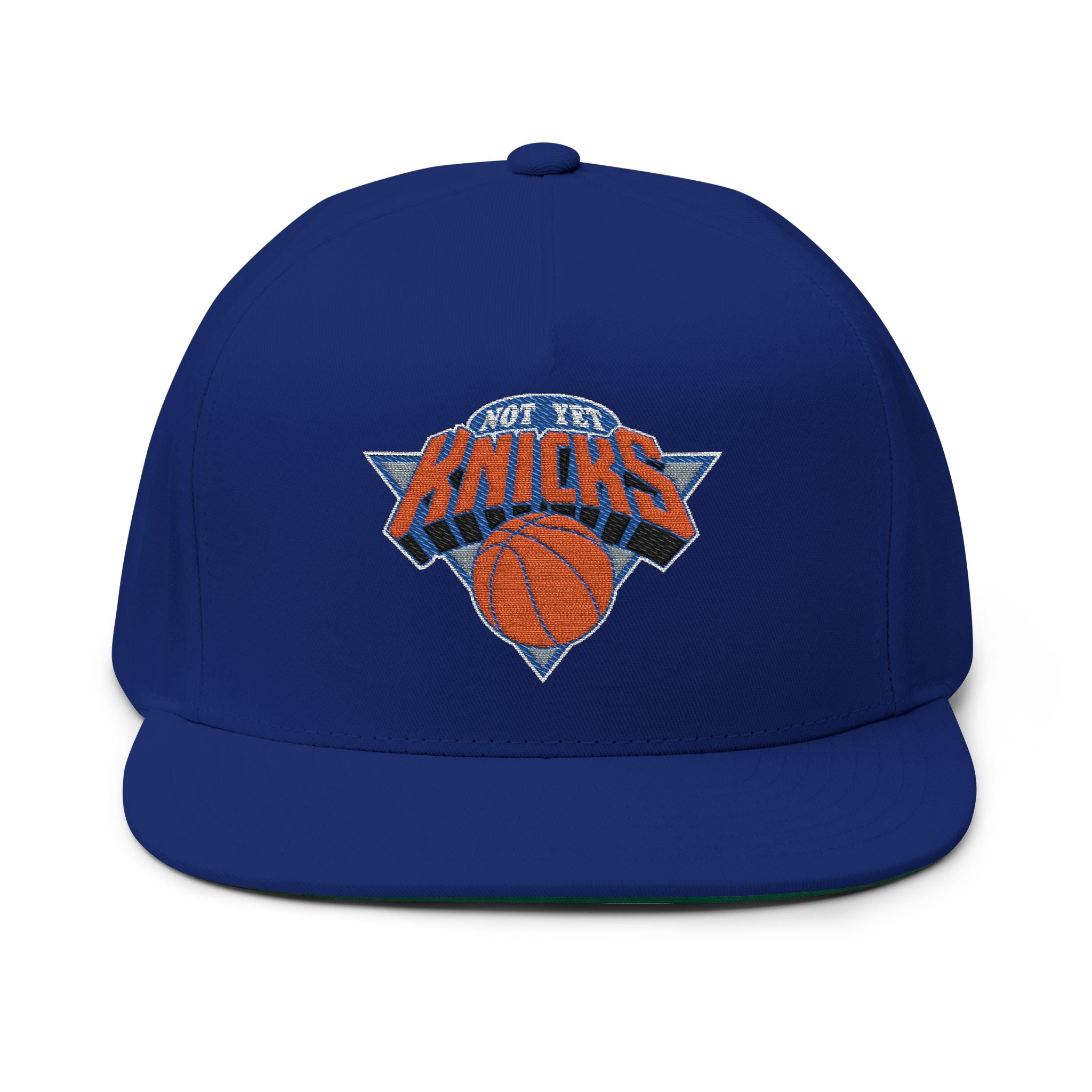 "NOT YET KNICKS" Stylish Flat Bill Cap | Embroidered Basketball Hat, Sports Cap, Streetwear, Gifts for Him, Fashion Accessory