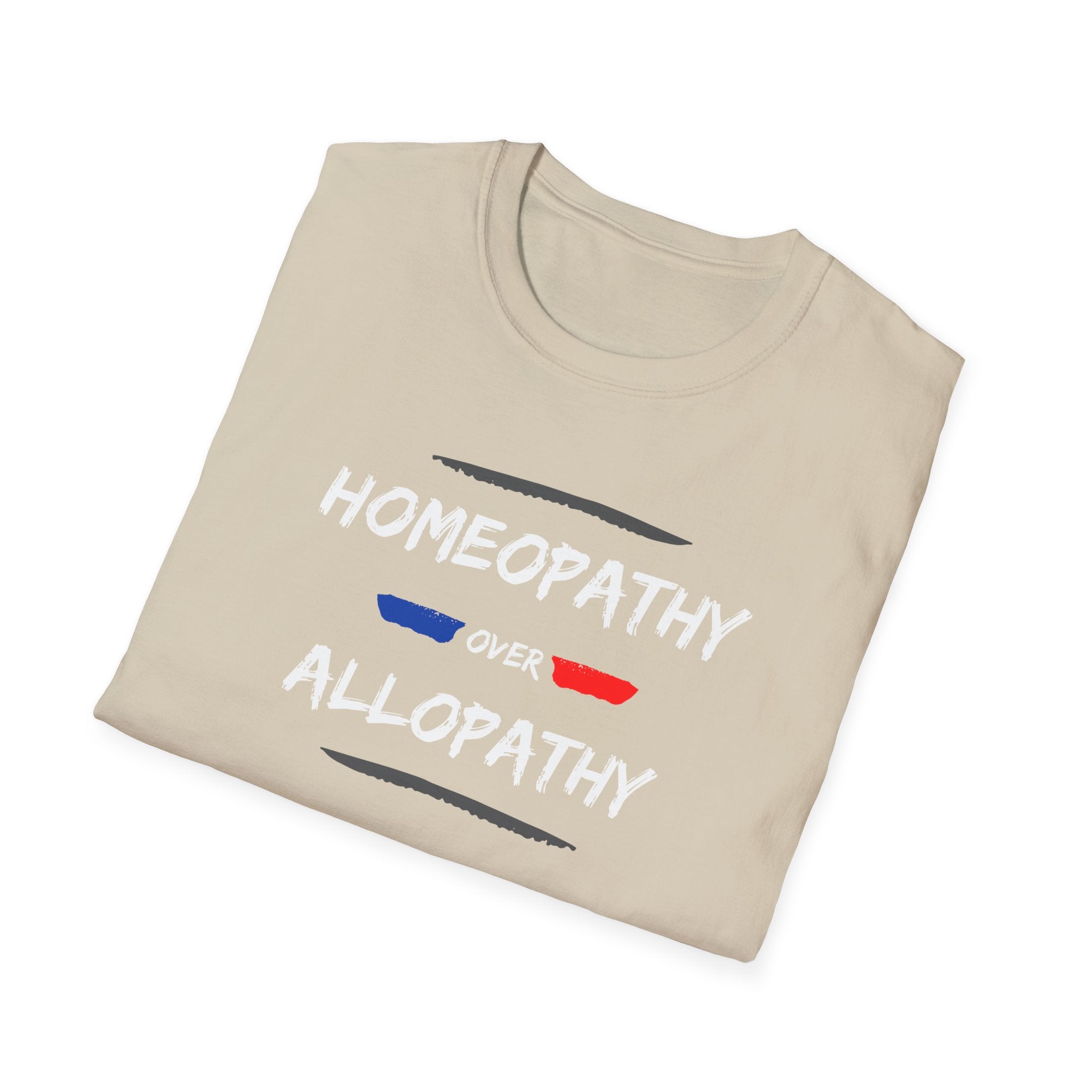 Homeopathy Over Allopathy, dark coloreds shirt, Unisex Softstyle T-Shirt