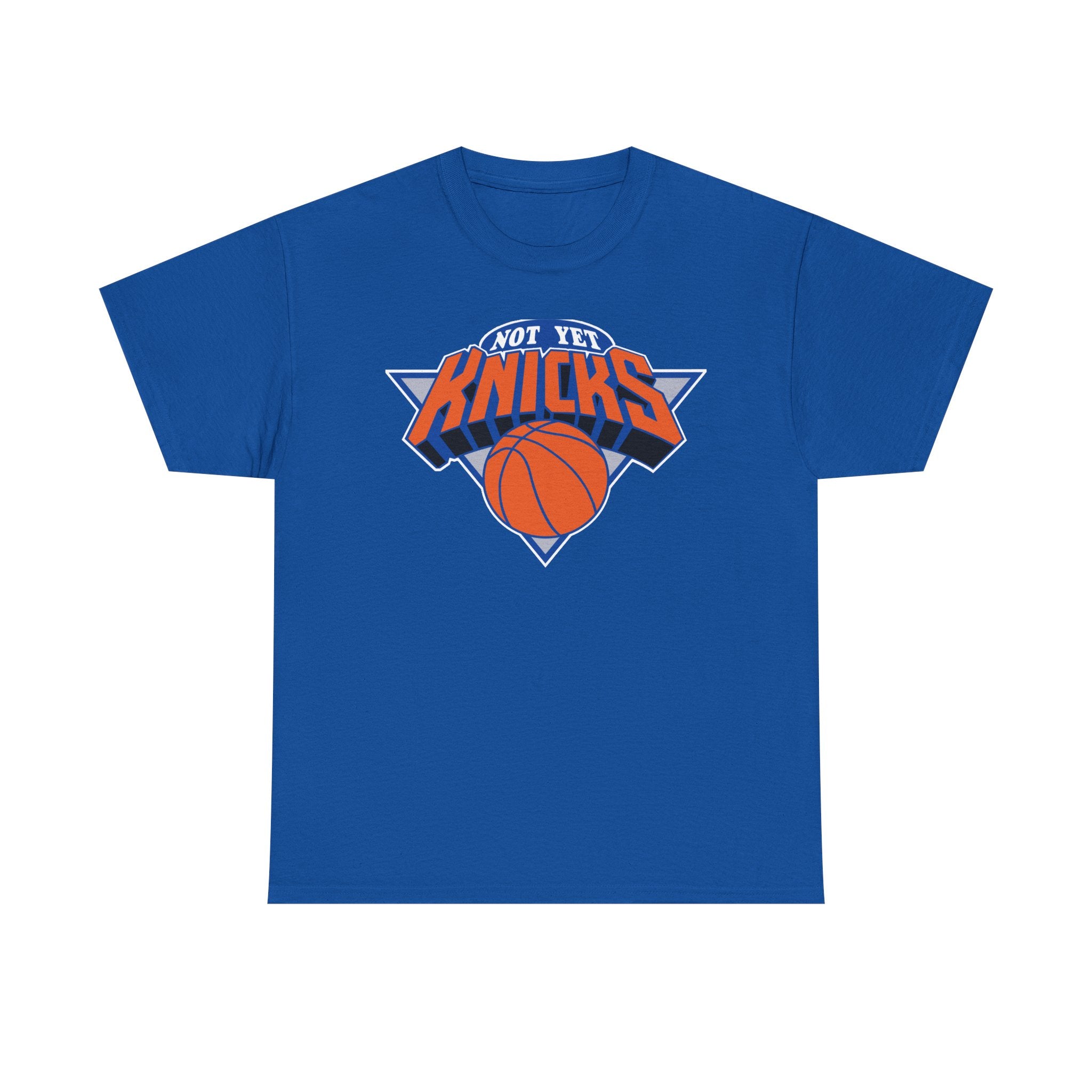 "NOT YET KNICKS" Unisex Heavy Cotton Tee with 'Not the Knicks' Basketball Design, Casual Wear, Sporty Gift, Streetwear, Game Day Apparel