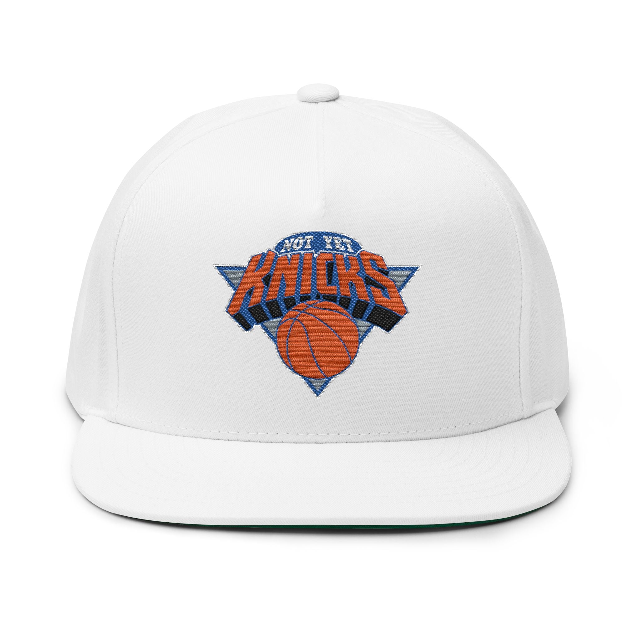 "NOT YET KNICKS" Stylish Flat Bill Cap | Embroidered Basketball Hat, Sports Cap, Streetwear, Gifts for Him, Fashion Accessory