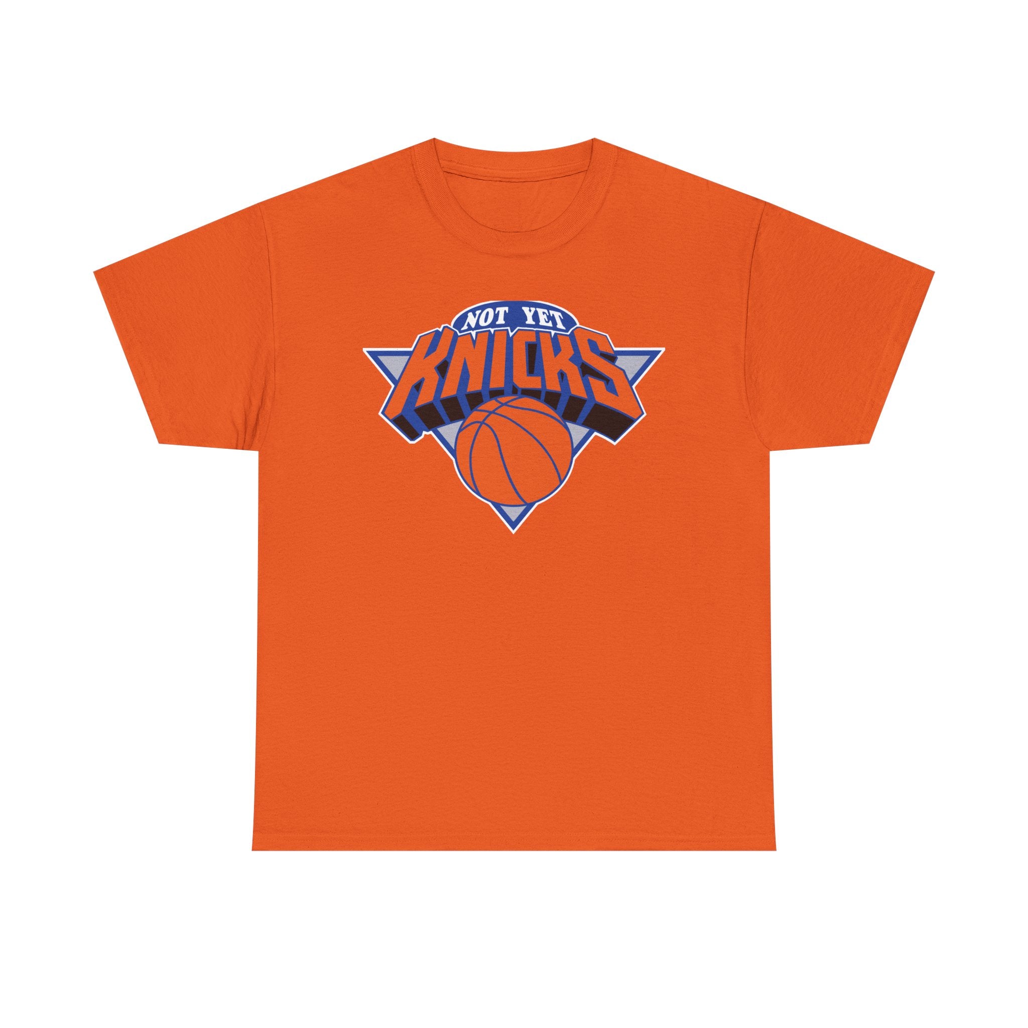 "NOT YET KNICKS" Unisex Heavy Cotton Tee with 'Not the Knicks' Basketball Design, Casual Wear, Sporty Gift, Streetwear, Game Day Apparel